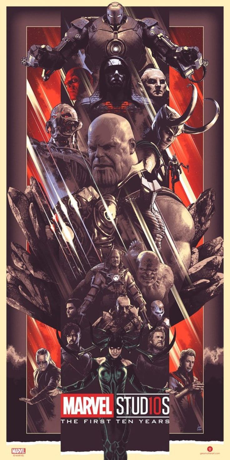 736x1472 Marvel Studios First Ten Years Posters: MCU's Heroes & Villains