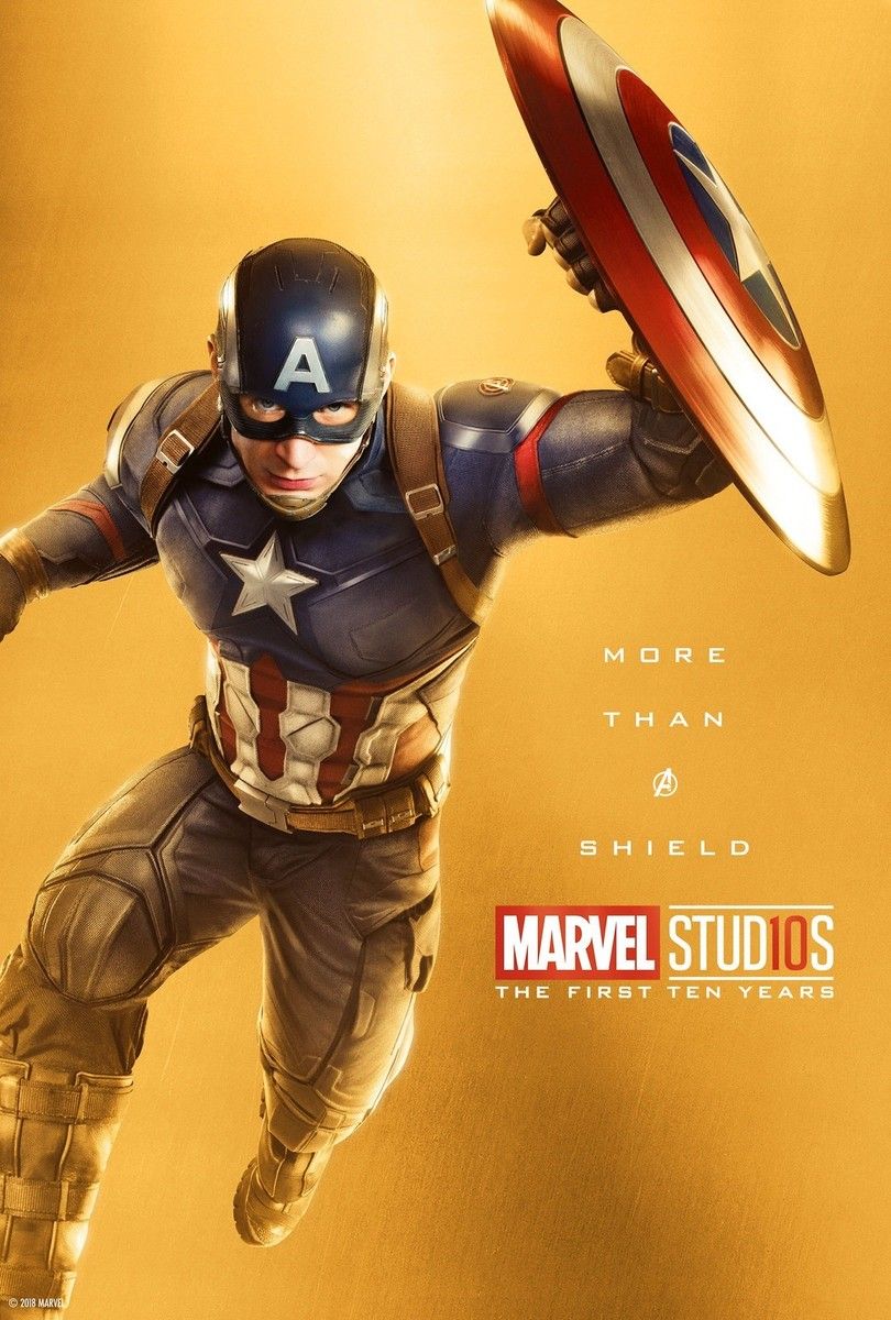 810x1200 MARVEL STUDIOS THE FIRST 10 YEARS CHARACTER POSTER STEVE ROGERS CAPTAIN AMERICA