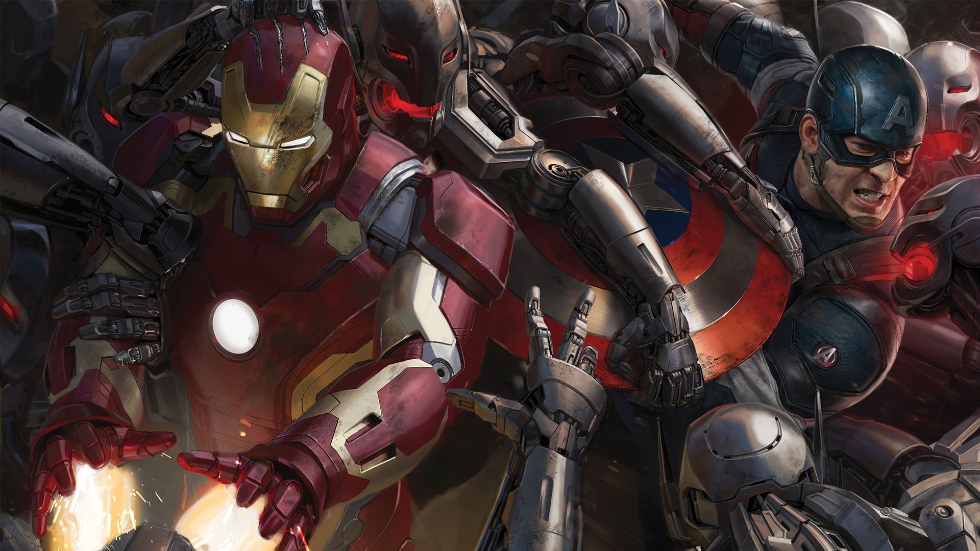 1920x1080 Wallpaper Robots, Iron Man, Avengers: Age of Ultron for mobile and desktop, section фильмы, resolution 1920x1080