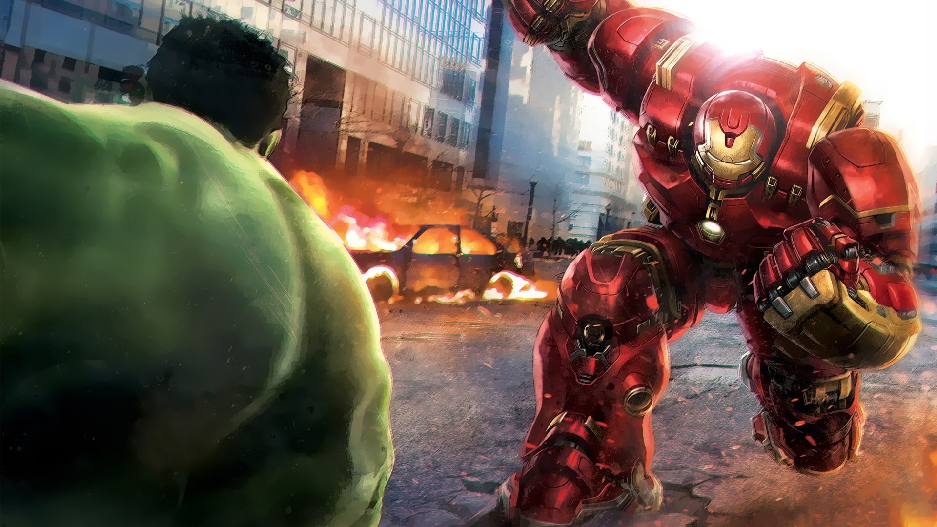 1920x1080 Iron Man Hulkbuster digital wallpaper, The Avengers, Avengers: Age of Ultron, Iron Man, Hulk HD wallpaper