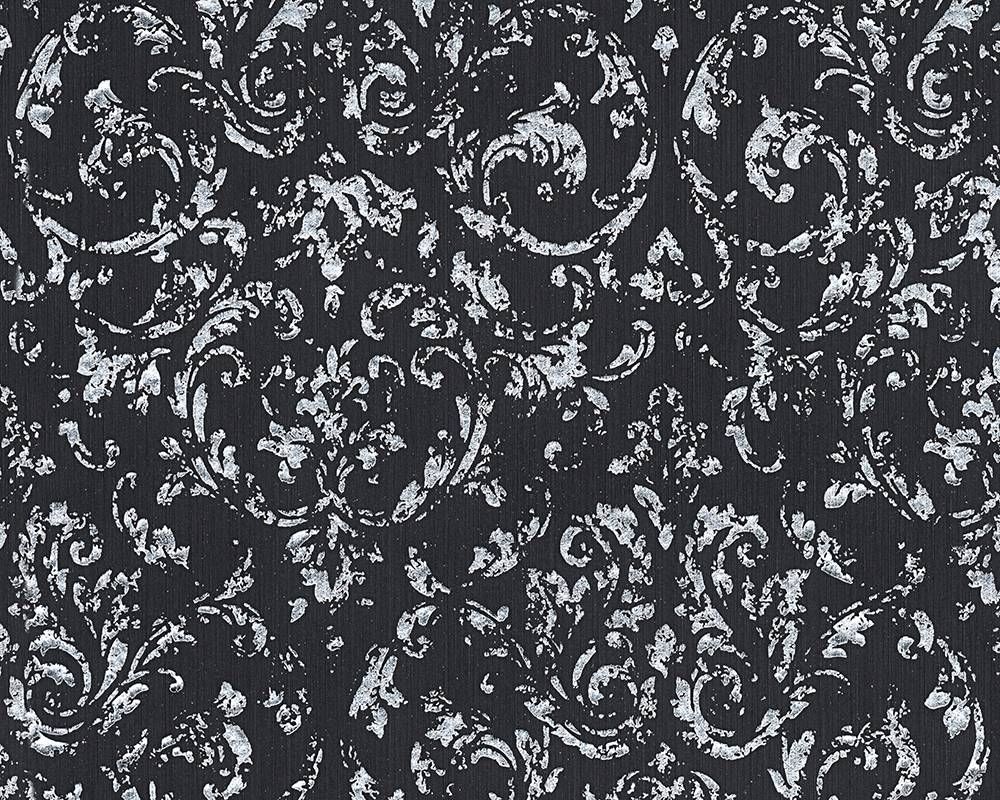 1000x800 Textile Wallpaper Ornament Black Architects Paper 30660 6