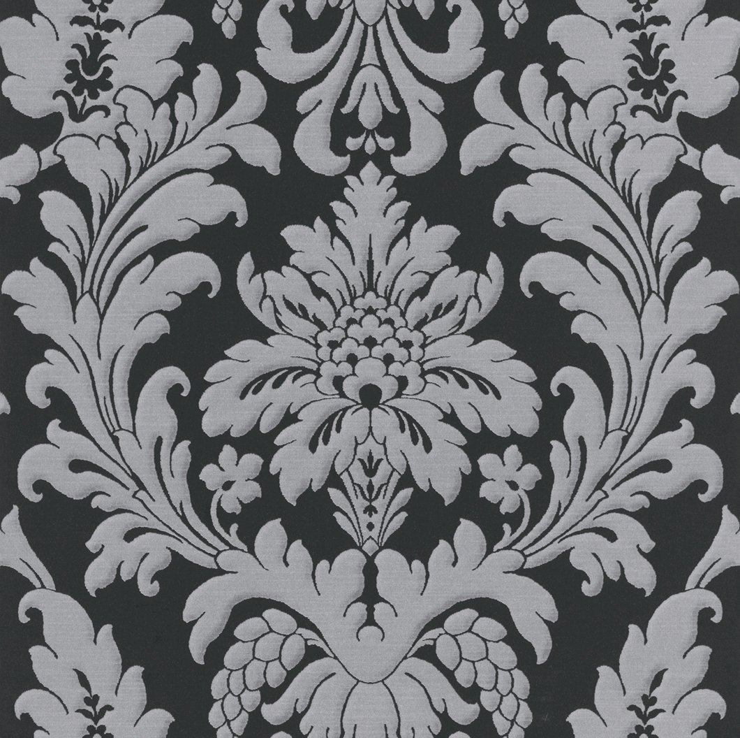 1060x1056 Black and Silver Ornament Wallpaper Design