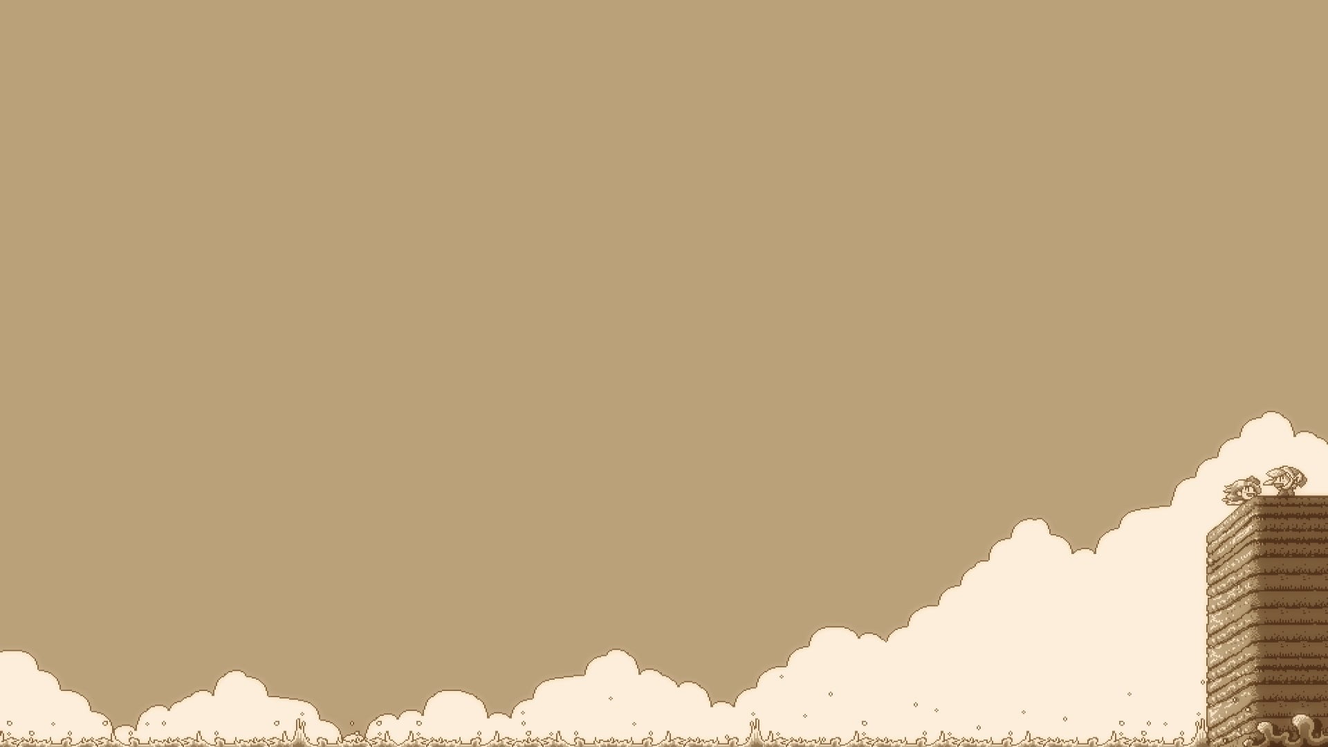 1920x1080 Brown building with clouds digital wallpaper, The Legend of Zelda, Nintendo, minimalism, The Legend of Zelda: Link's Awakening HD wallpaper