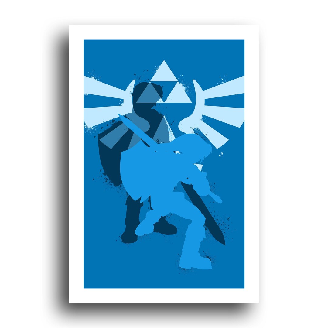 1080x1080 Legend of Zelda Minimalist Retro Art Poster Print 13x19