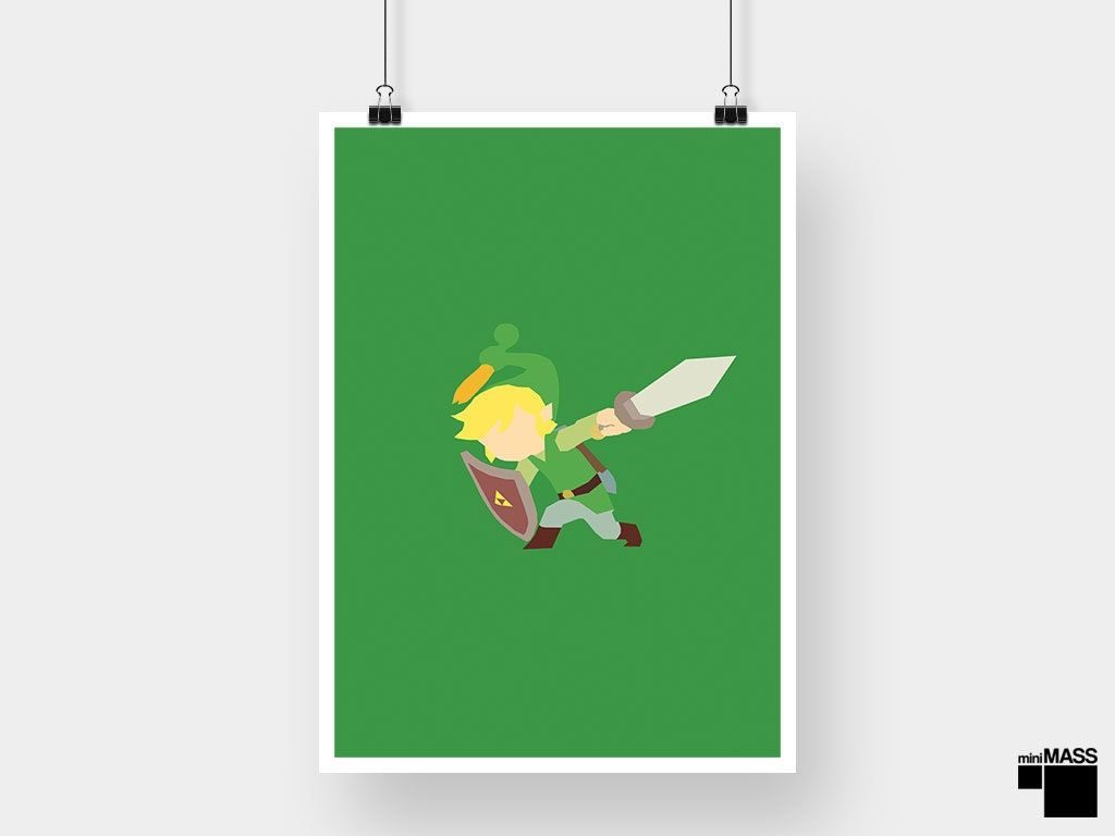 1024x768 Toon Link: Instantly Downloadable Legend of Zelda Print