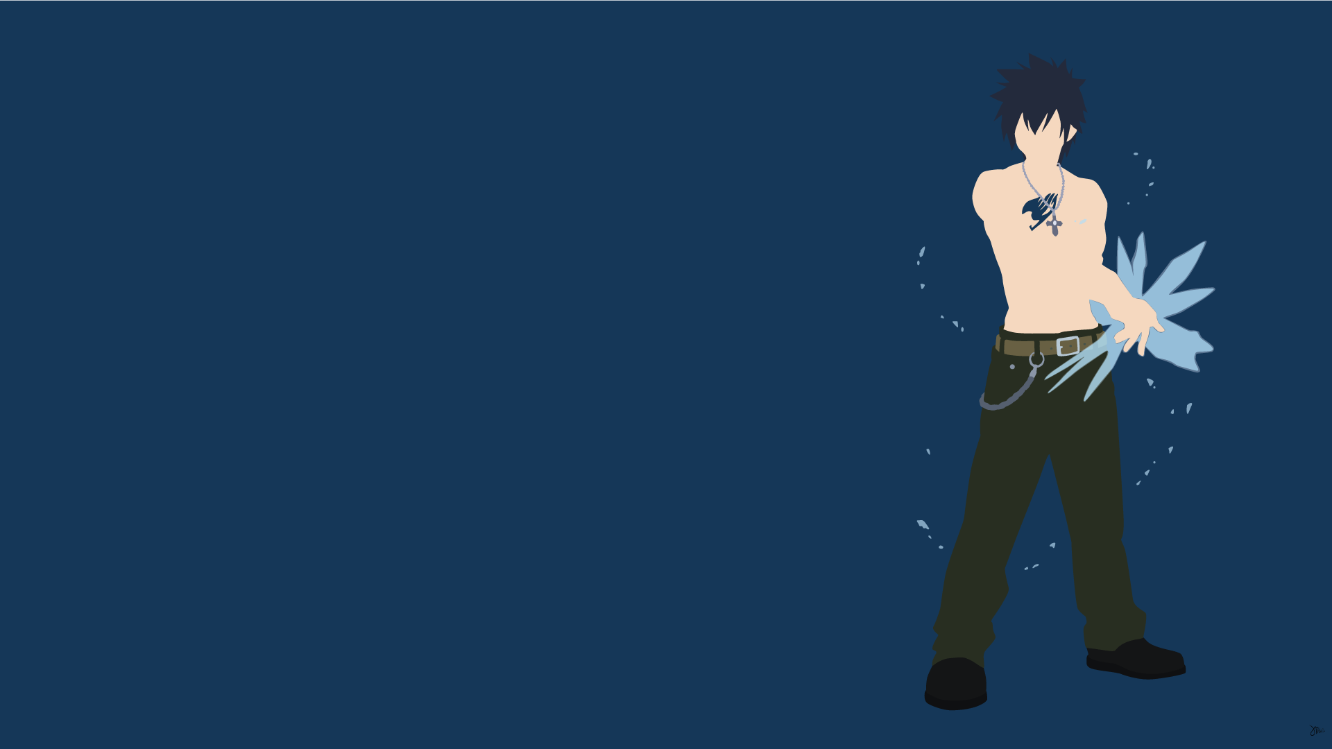 1920x1080 Gray Fullbuster Fairy Tail Minimalistic Wallpaper by greenmapple17. Daily Anime Art