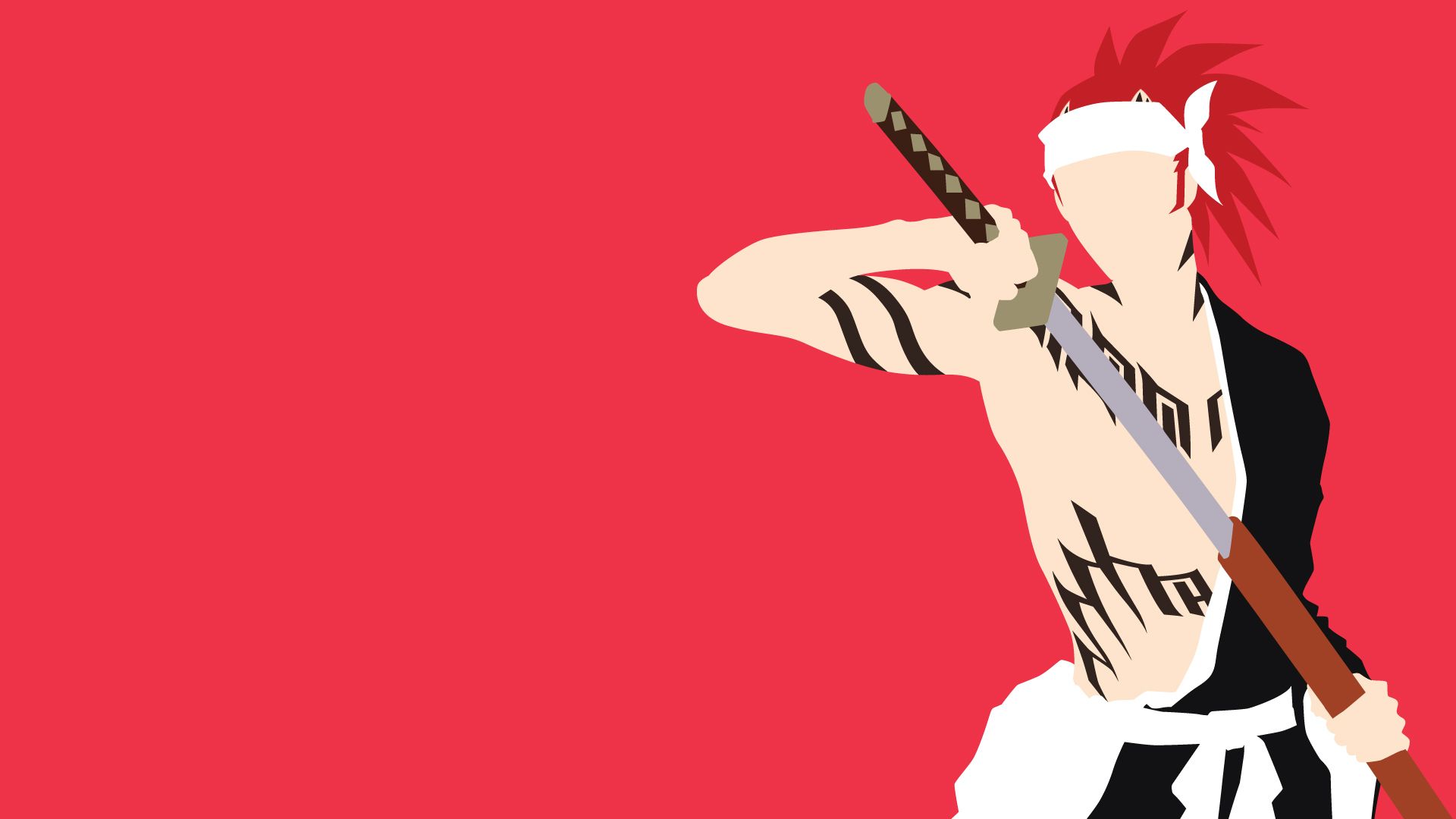 1920x1080 Abarai Renji Bleach Minimalistic Wallpaper by matsumayu. Daily Anime Art