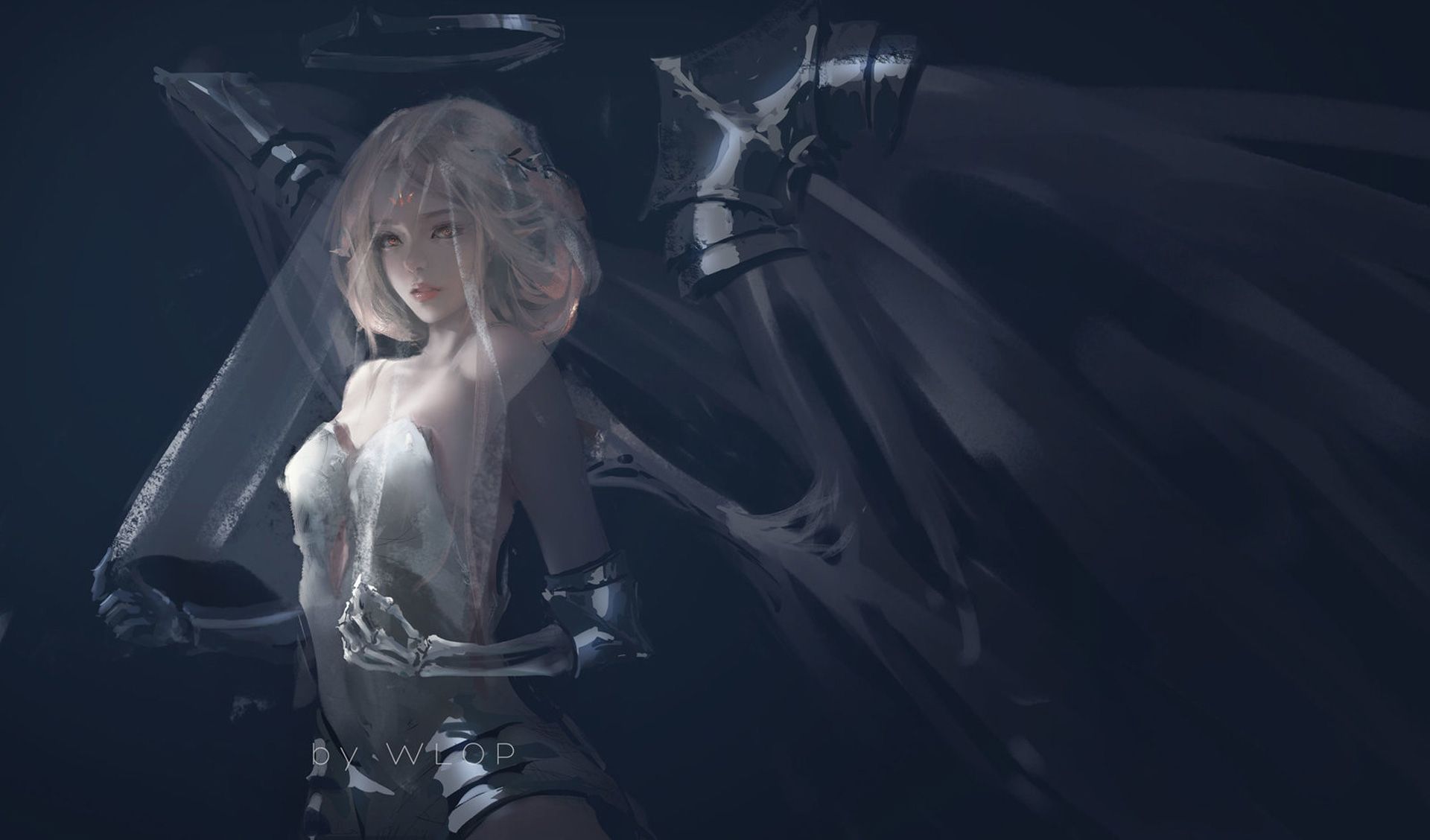 1920x1128 Bride Of Death By Wlop Wallpaper, HD Fantasy Girls Wallpaper, 4k Wallpaper, Image, Background, Photos and Picture