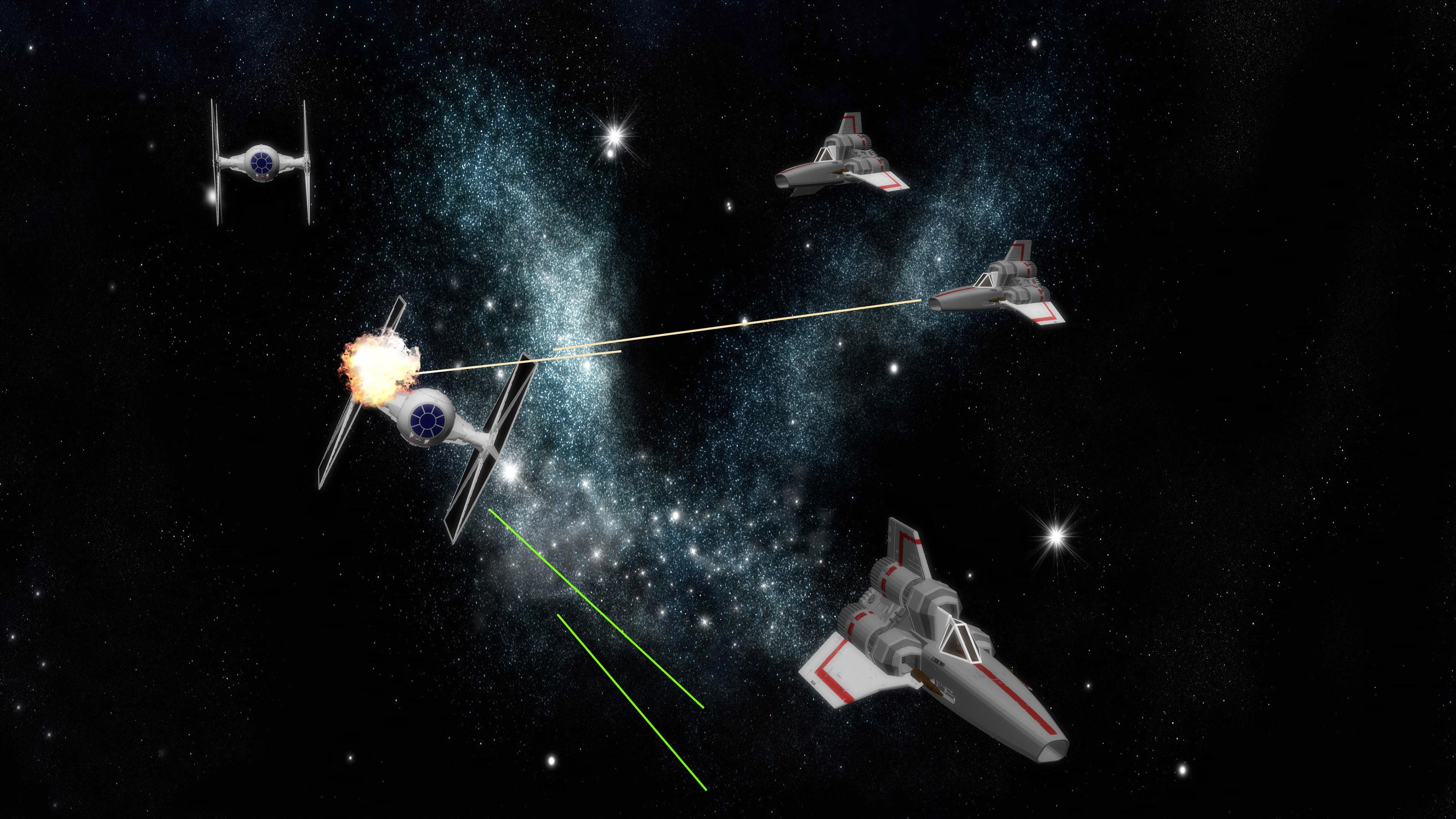 3840x2160 Star Wars spaceships fight HD desktop wallpaper : Widescreen : High
