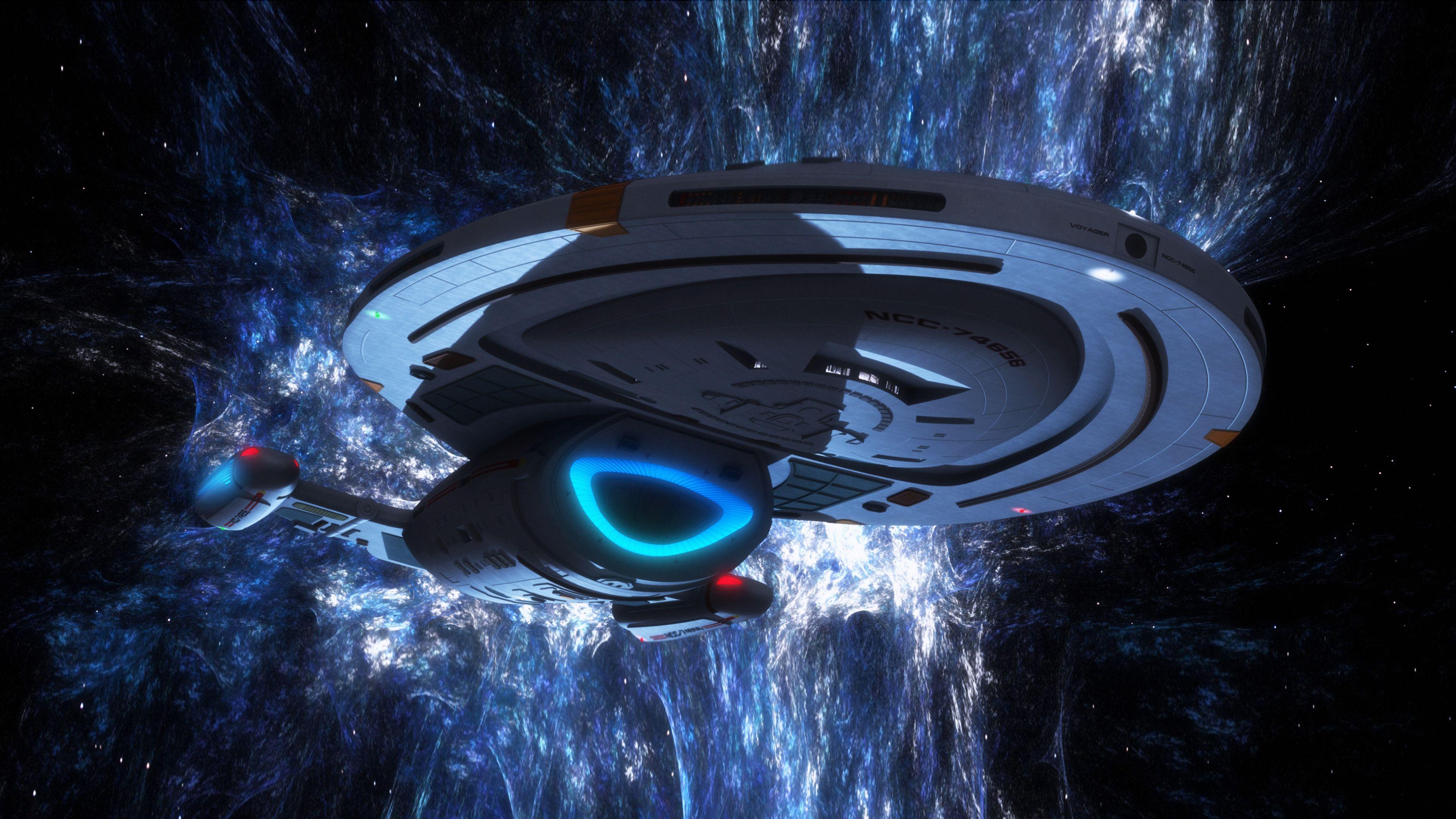 3840x2160 Star Trek Voyager Spaceship Digital Art HD Wallpaper For Mobile