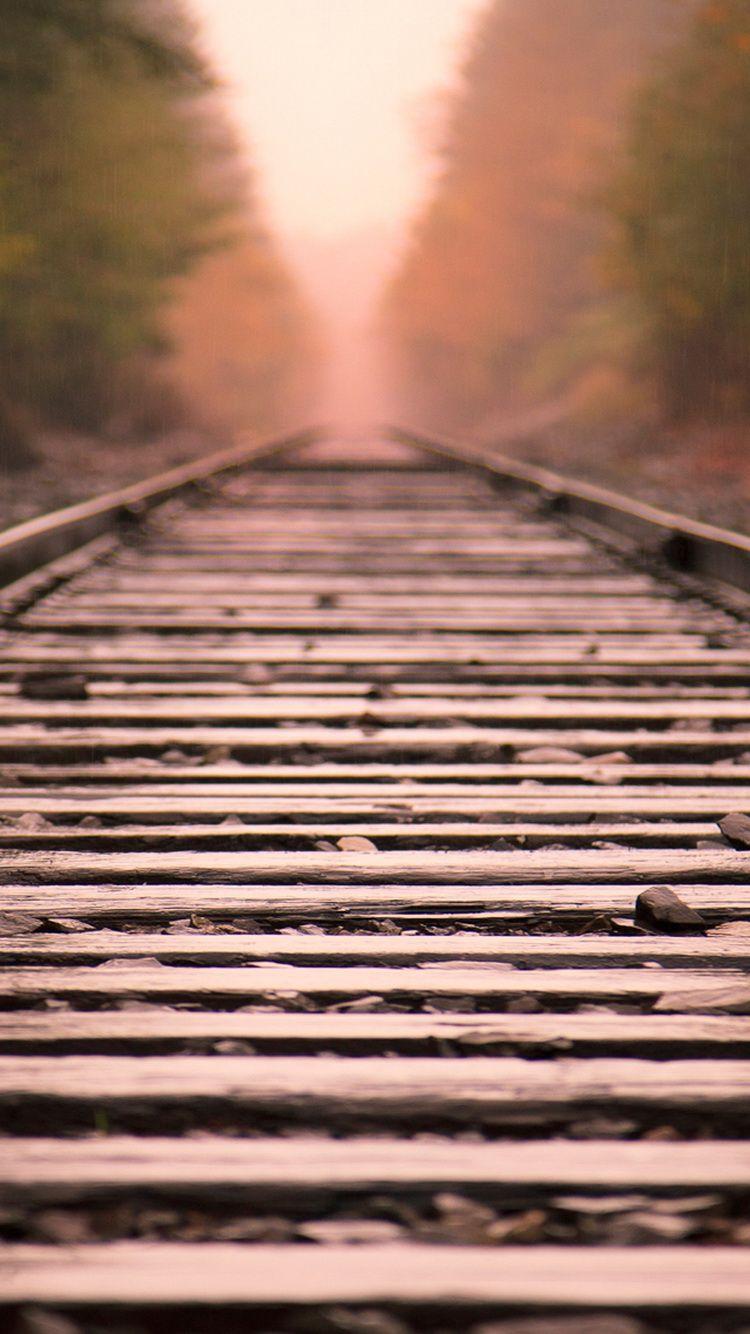 750x1334 Train Tracks Straight Line iPhone 6 Wallpaper HD