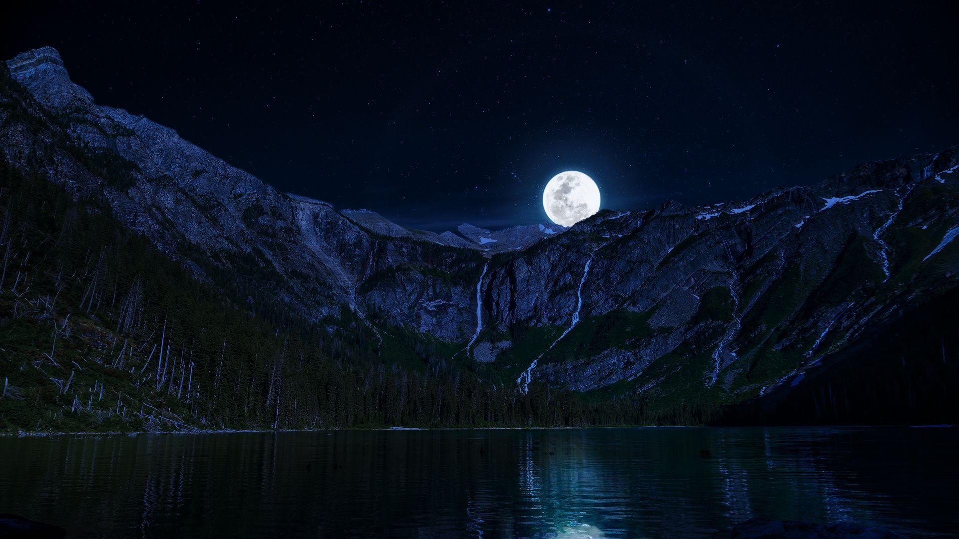 1920x1080 Evening Lake Wallpaper