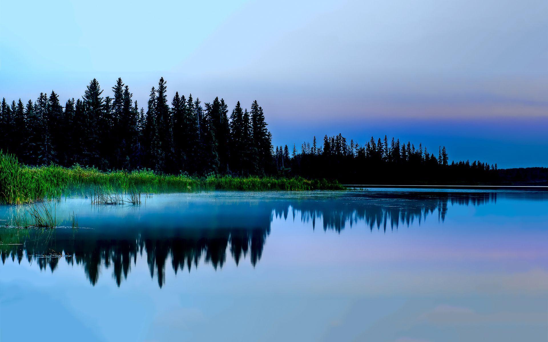1920x1200 Evening At The Lake Wallpaper