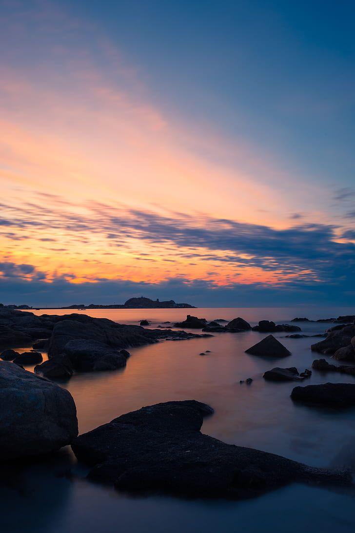 728x1092 Stones, Sea, Sky, Evening, Coast, Mediterranean, HD iPhone Wallpaper & Background Download