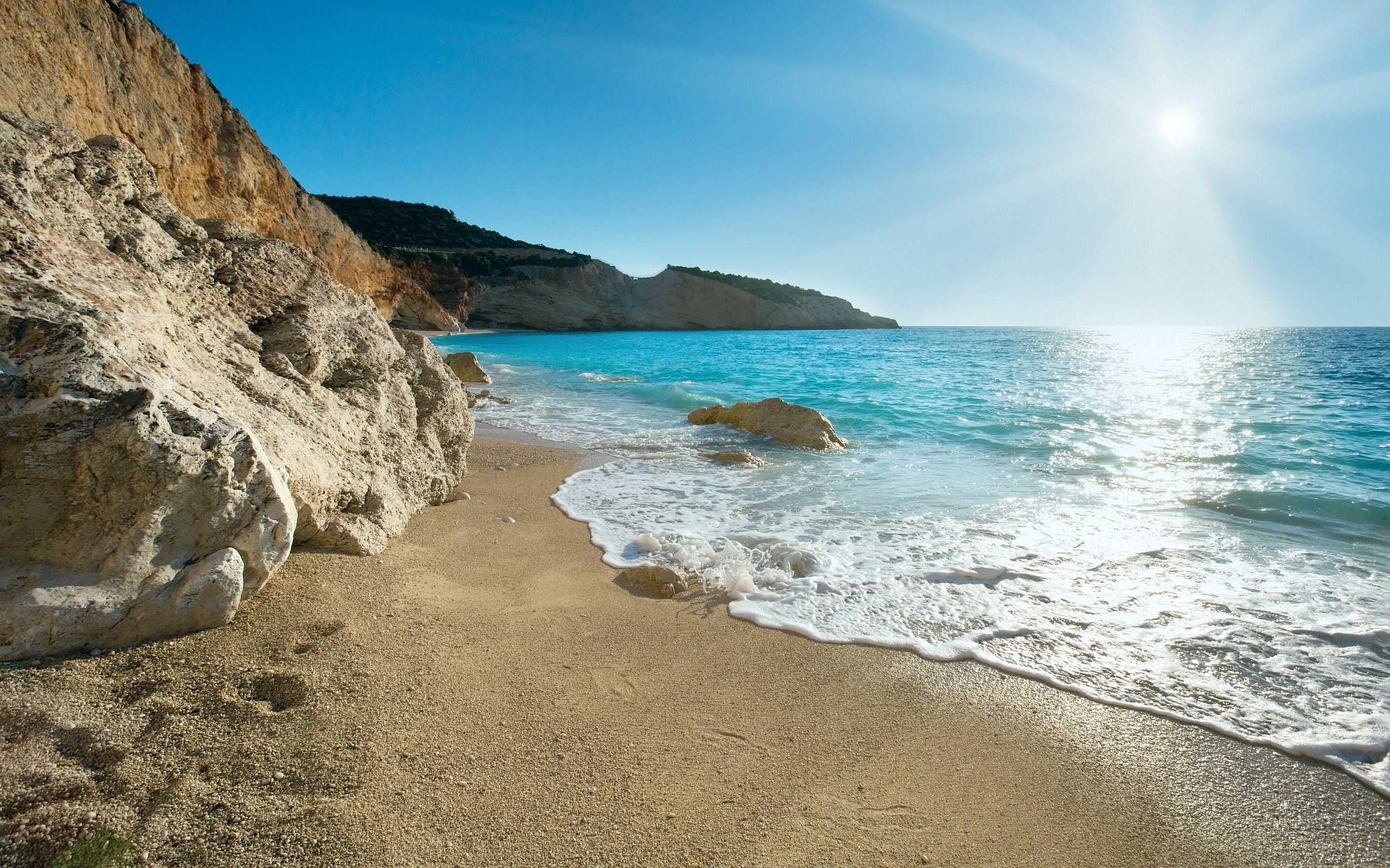 2880x1800 Greece beach wallpaperx1800