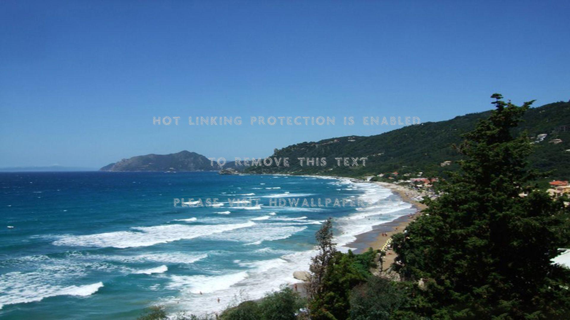 1920x1080 corfu greece nature mediterranean beach sea