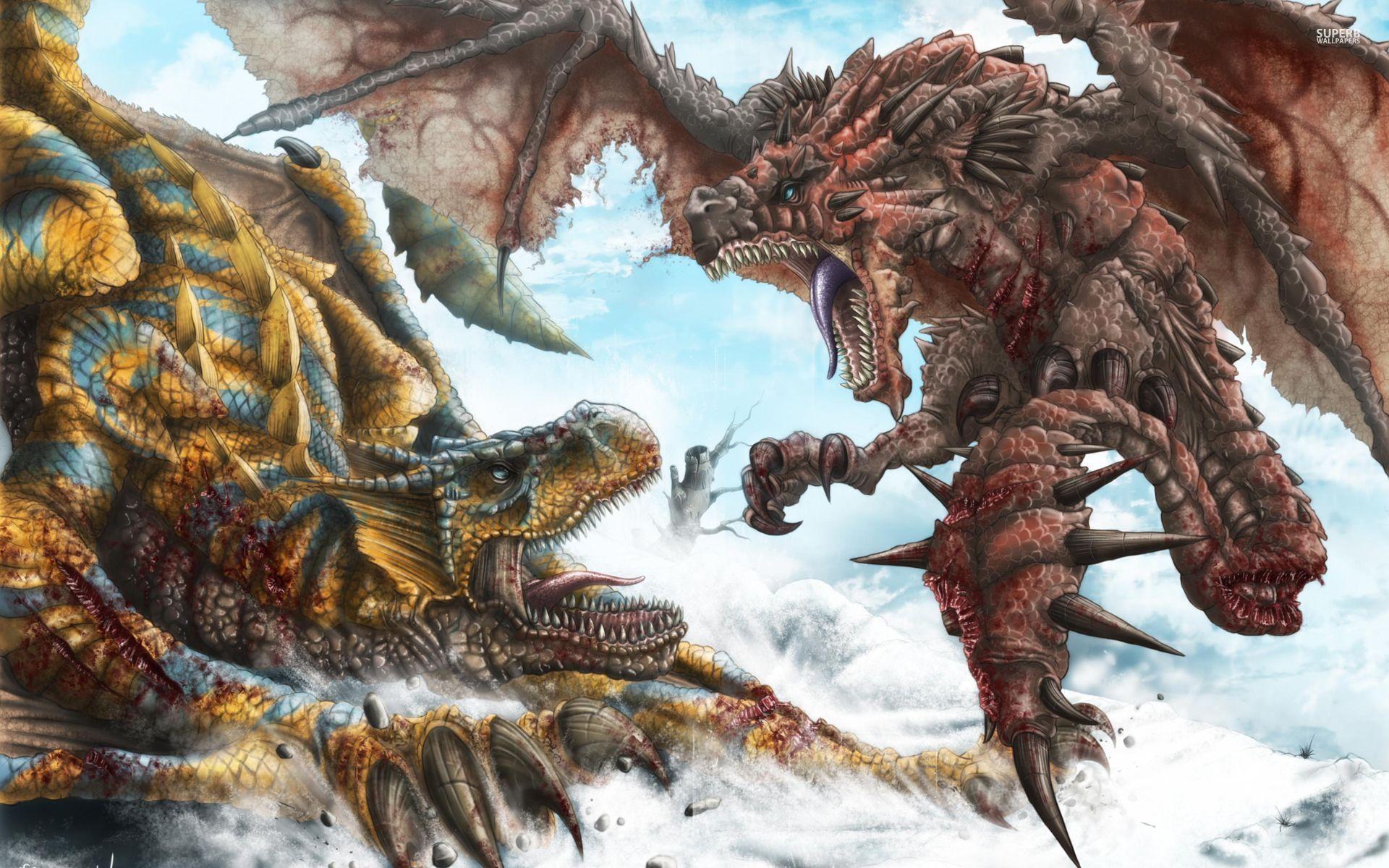 1920x1200 Rathalos vs Rathian Hunter Tri : Desktop and mobile