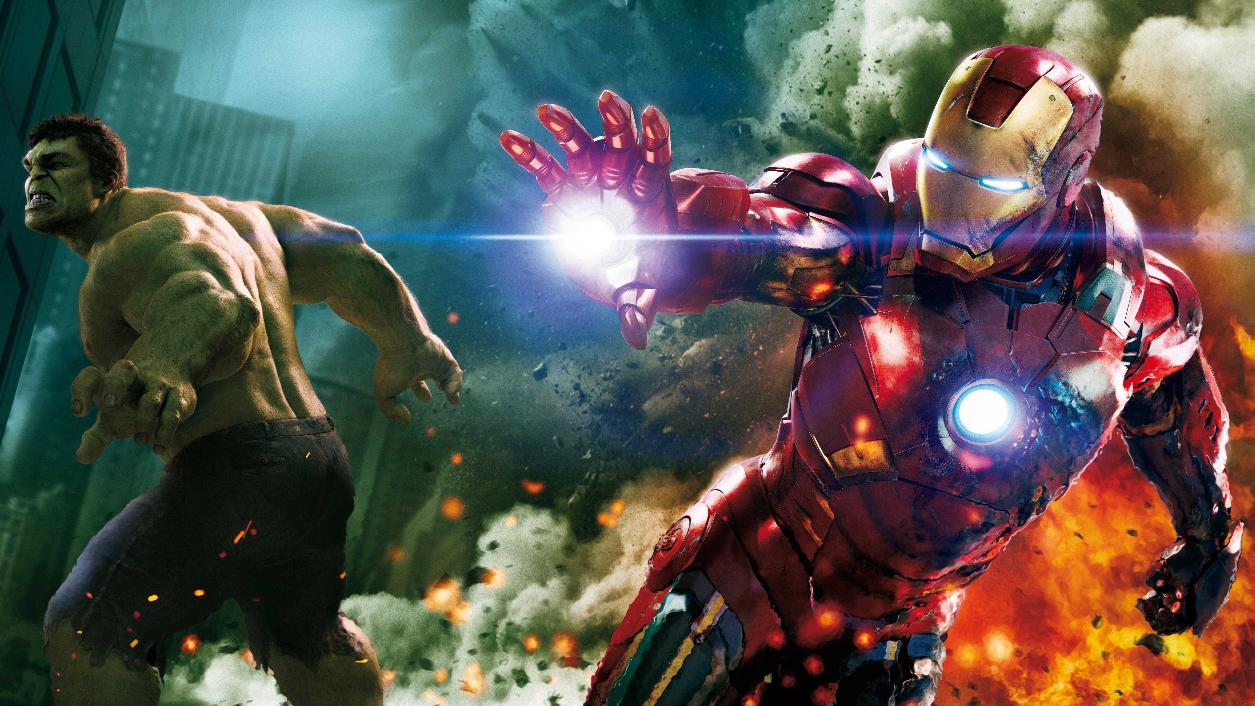 5120x2880 The Avengers: Hulk & Iron Man 5K UHD 16:9 5120x2880 Wallpaper. UHD