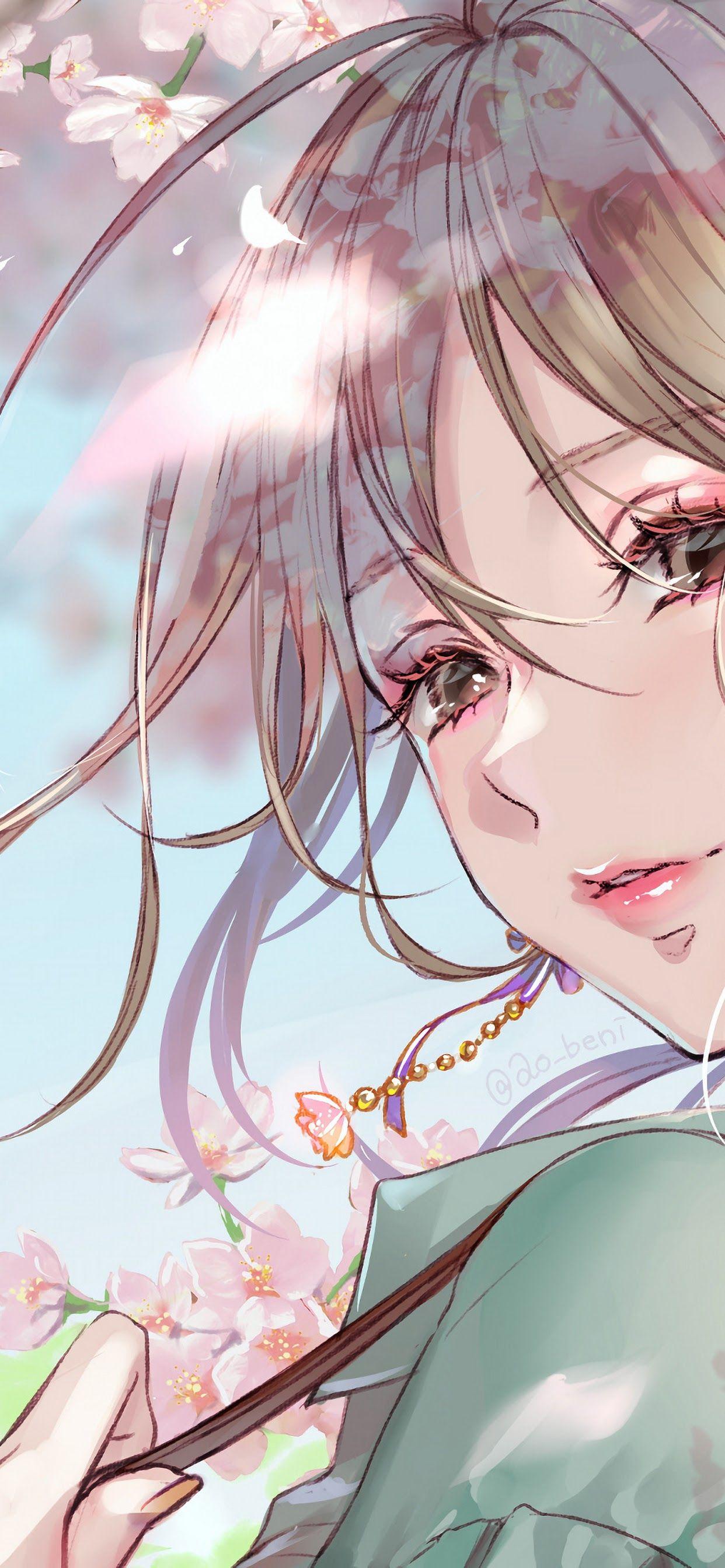 1242x2688 Beautiful Anime Girl 4K Wallpaper