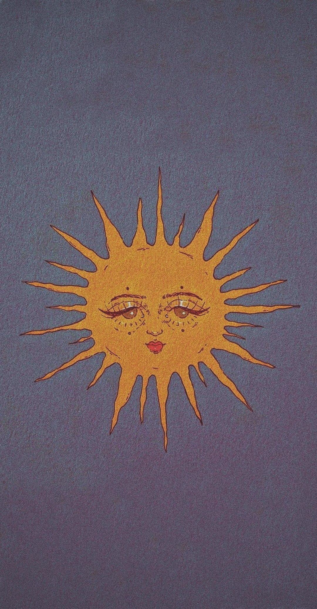 1080x2076 aesthetic sun wallpaper. Hippie wallpaper, Hippie art, Retro wallpaper