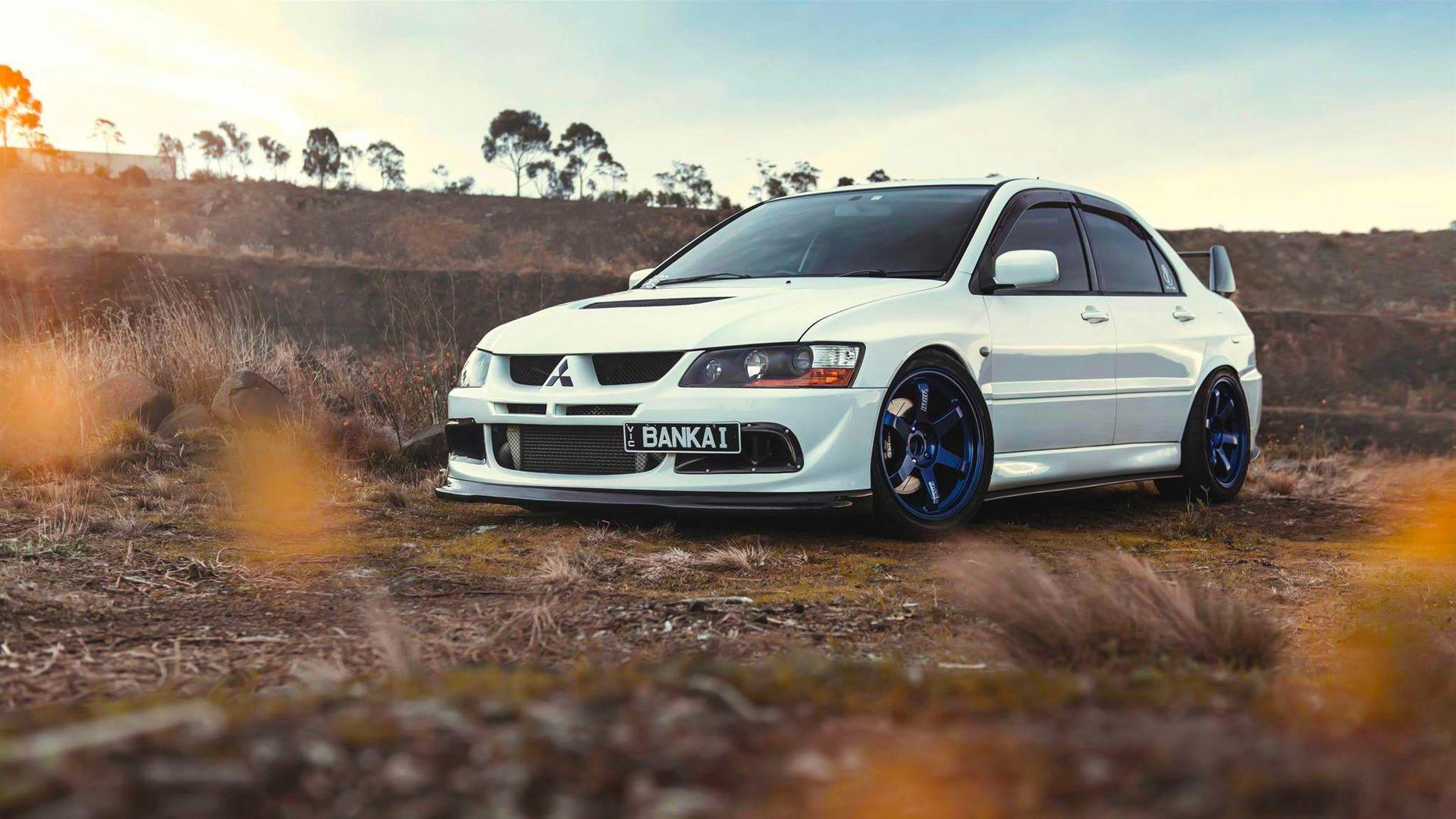 1920x1080 Wallpaper Mitsubishi Lancer Evolution 9 White Car Lancer Evolution HD