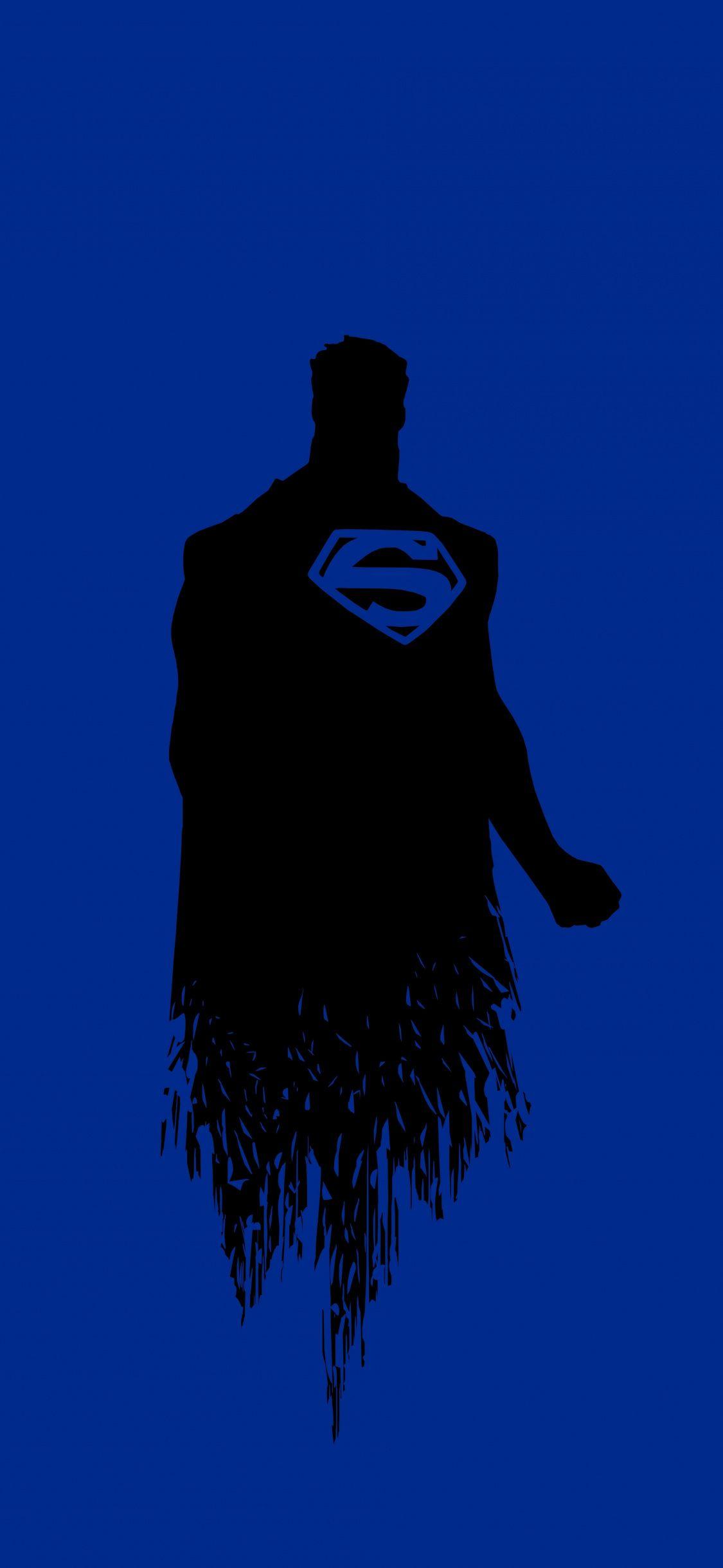 1125x2436 Minimal, Superman, Dark, Wallpaper