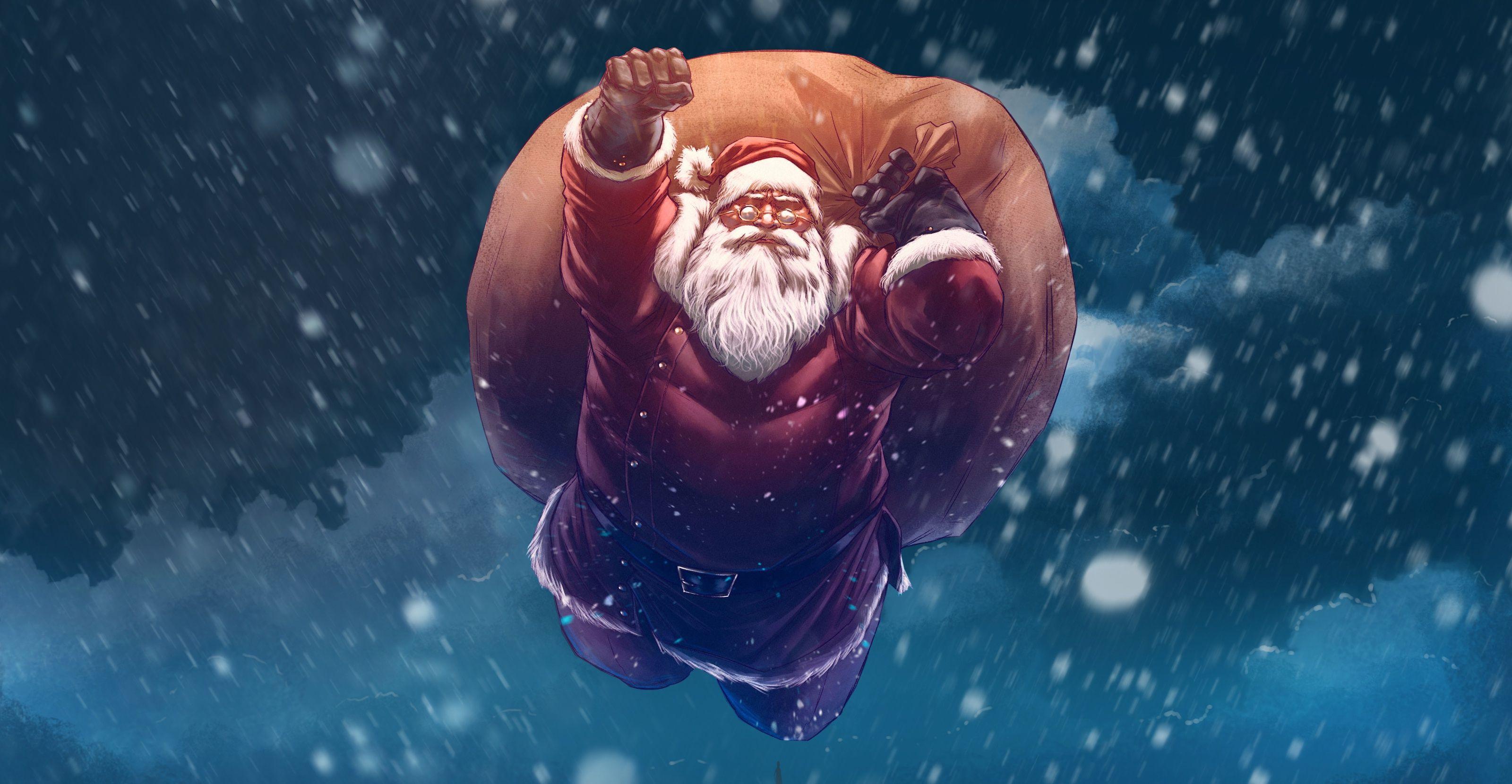 3200x1660 Christmas Santa Digital Art, HD Celebrations, 4k Wallpaper, Image, Background, Photo and Picture
