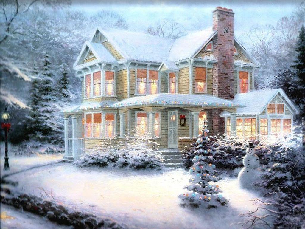 1024x768 Christmas Paintings Wallpaper Picture