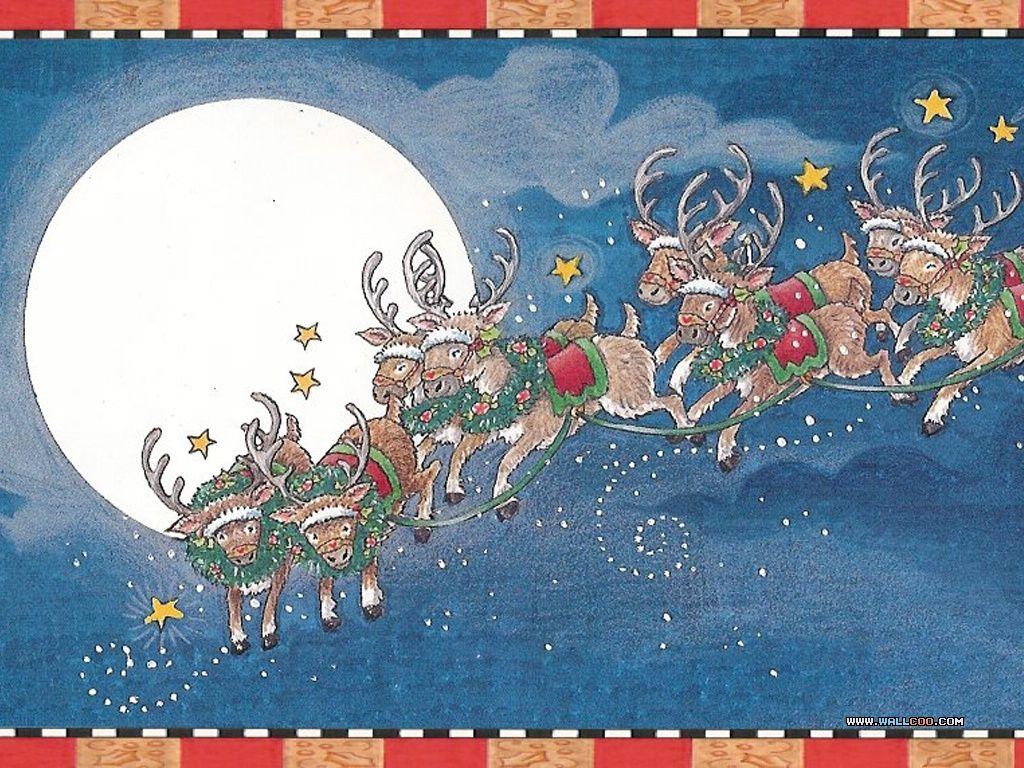 1024x768 Christmas Paintings Wallpaper Picture