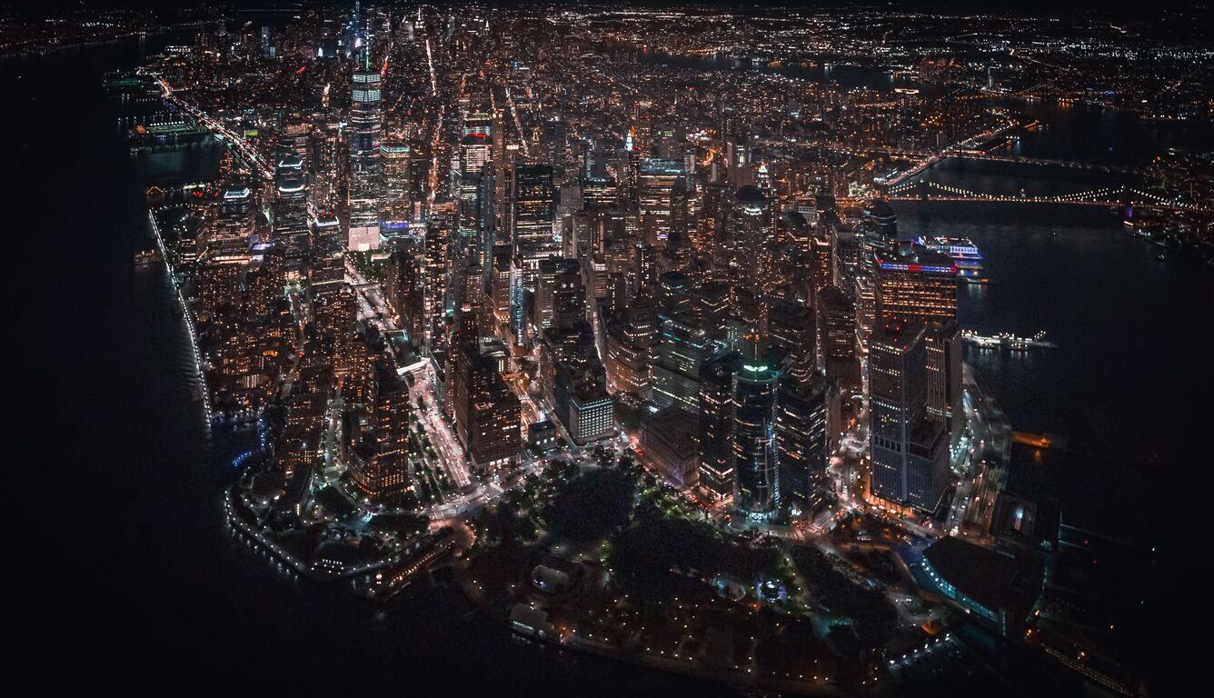1336x768 Nyc Downtown Helicopter View 4k Laptop HD HD 4k Wallpaper, Image, Background, Photo and Picture