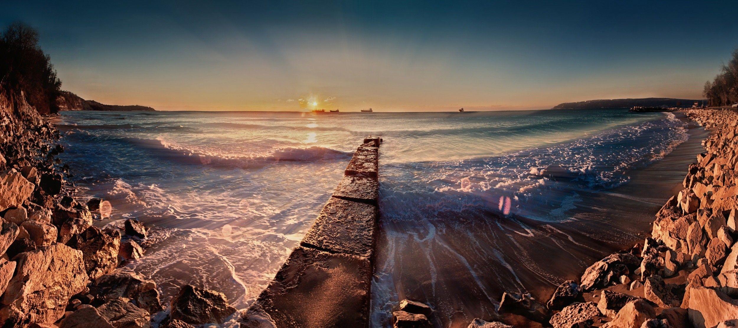 2500x1110 Bulgaria, Coast, Sea Wallpaper HD / Desktop and Mobile Background