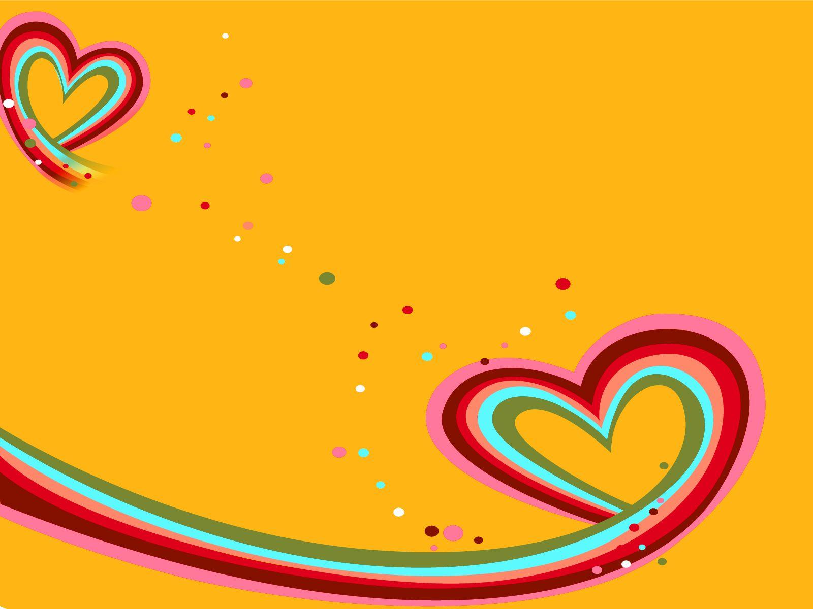 1600x1200 Heart Against Love Love Orange Red PPT Graphic Background for Powerpoint Templates