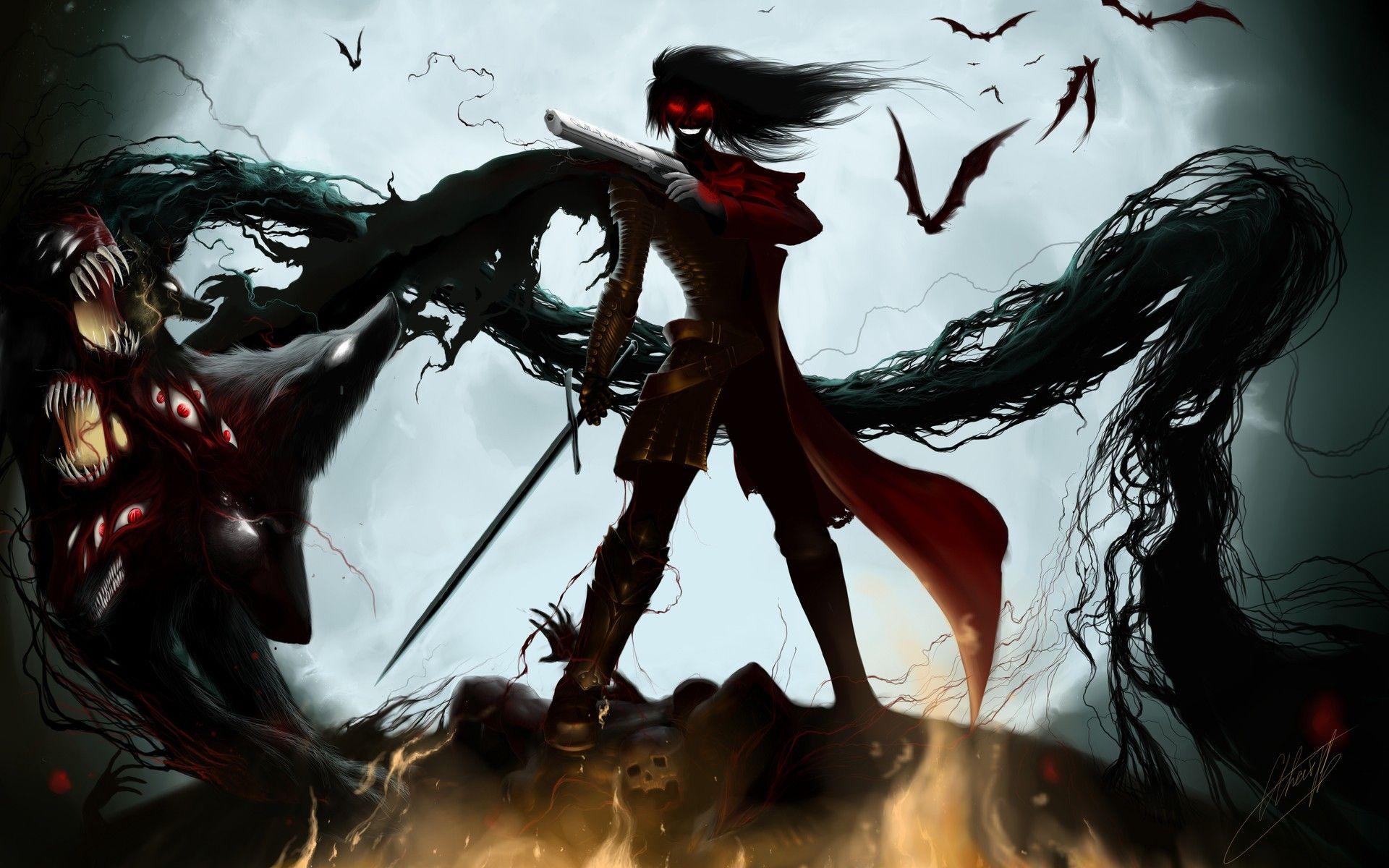 1920x1200 Alucard Hellsing Vampires Anime Dracula Wallpaper:1920x1200