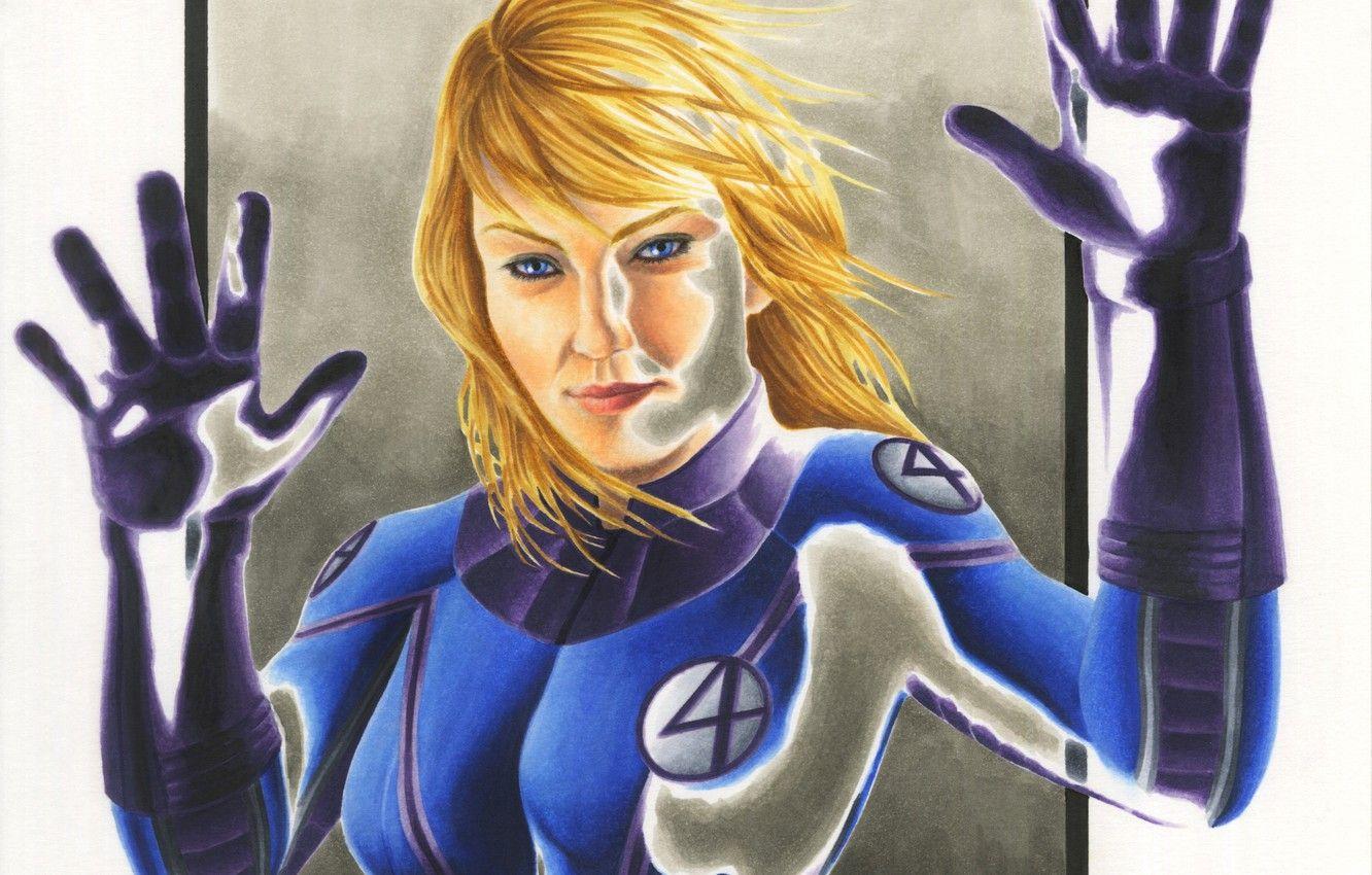 1332x850 Wallpaper woman, costume, superhero, art, Susan Storm, invisible woman, fantastic four image for desktop, section фантастика