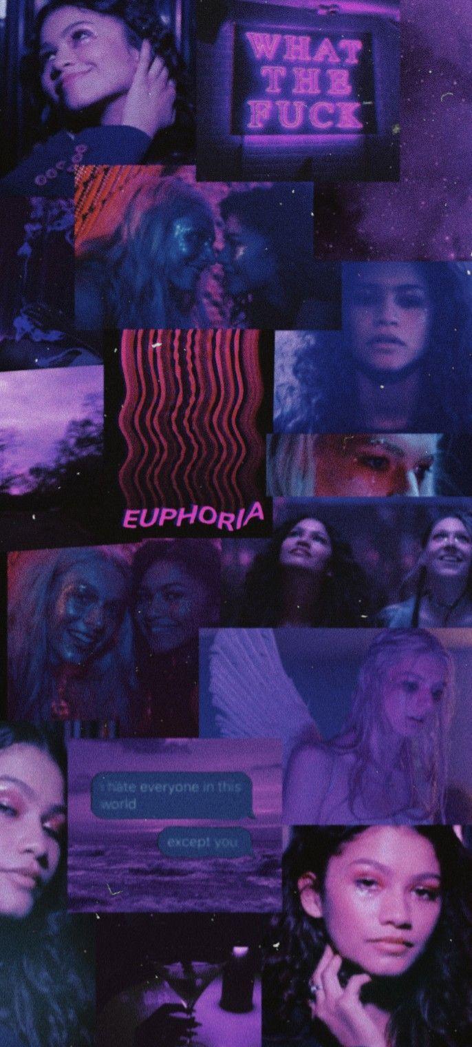 686x1520 Wallpaper Euphoria. Euphoria, Purple aesthetic, Retro wallpaper iphone