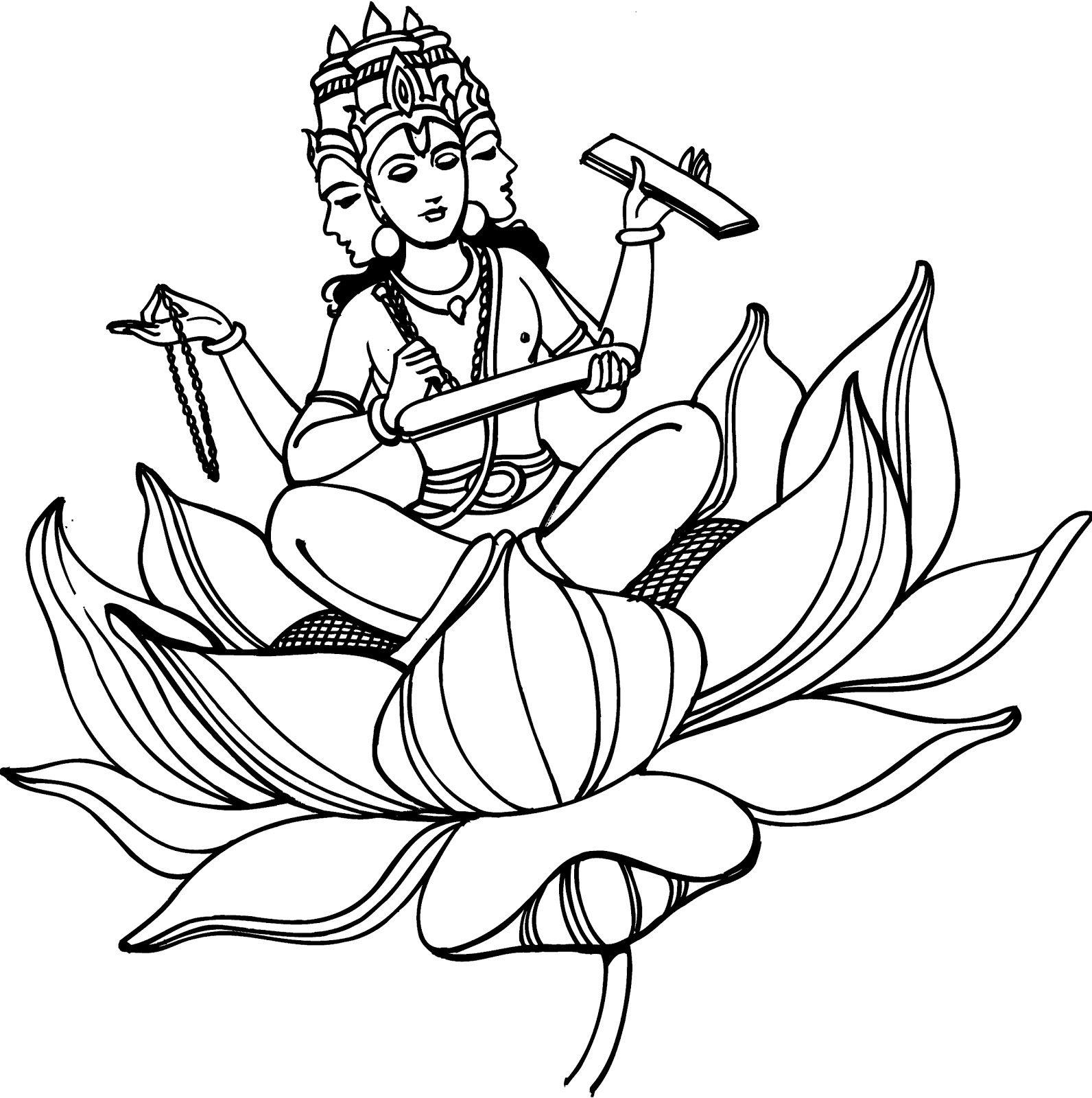 1592x1600 Hindu Gods Line Drawings .