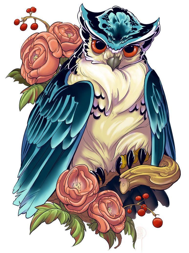 774x1032 Irezumi Design: Owl 002 001: PRINTS