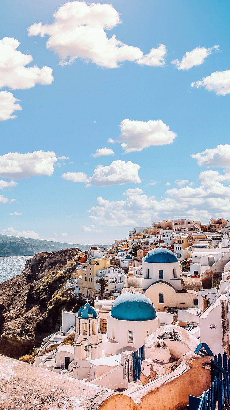 750x1334 iPhone7 wallpaper. sky sunny summer greece city nature
