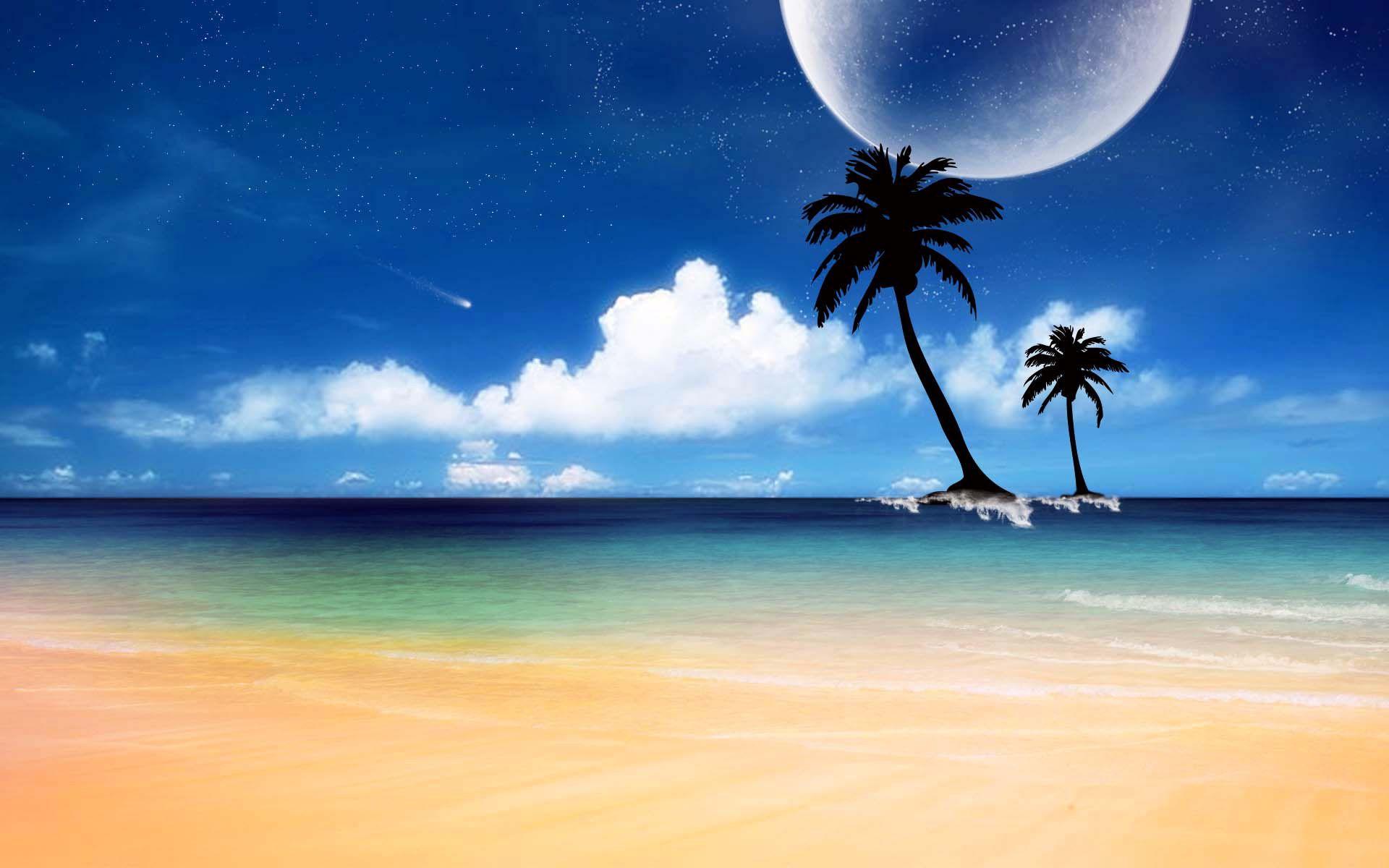 1920x1200 Sunny Beach Wallpaper