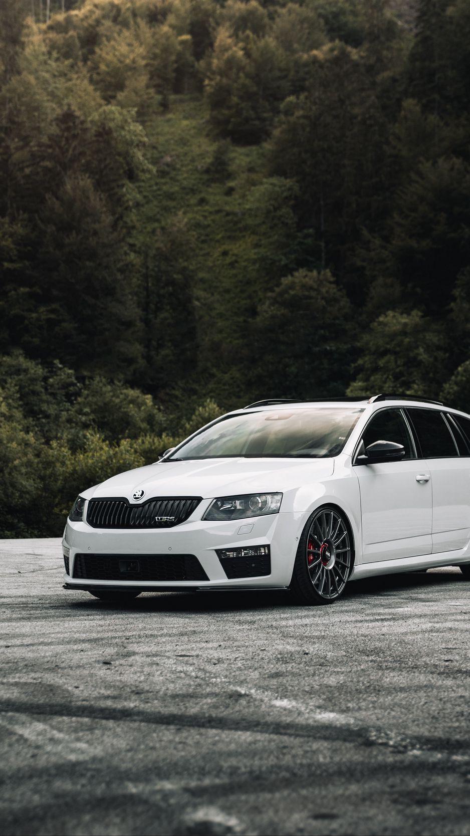 938x1668 Download Wallpaper 938x1668 Skoda Octavia Rs, Skoda, Car, Side View, White Iphone 8 7 6s 6 For Parallax HD Background