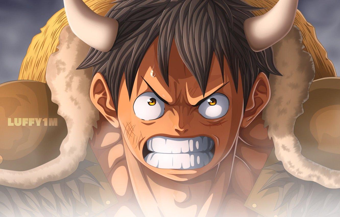 1332x850 Wallpaper anger, horns, guy, One Piece, Monkey D. Luffy image for desktop, section сёнэн
