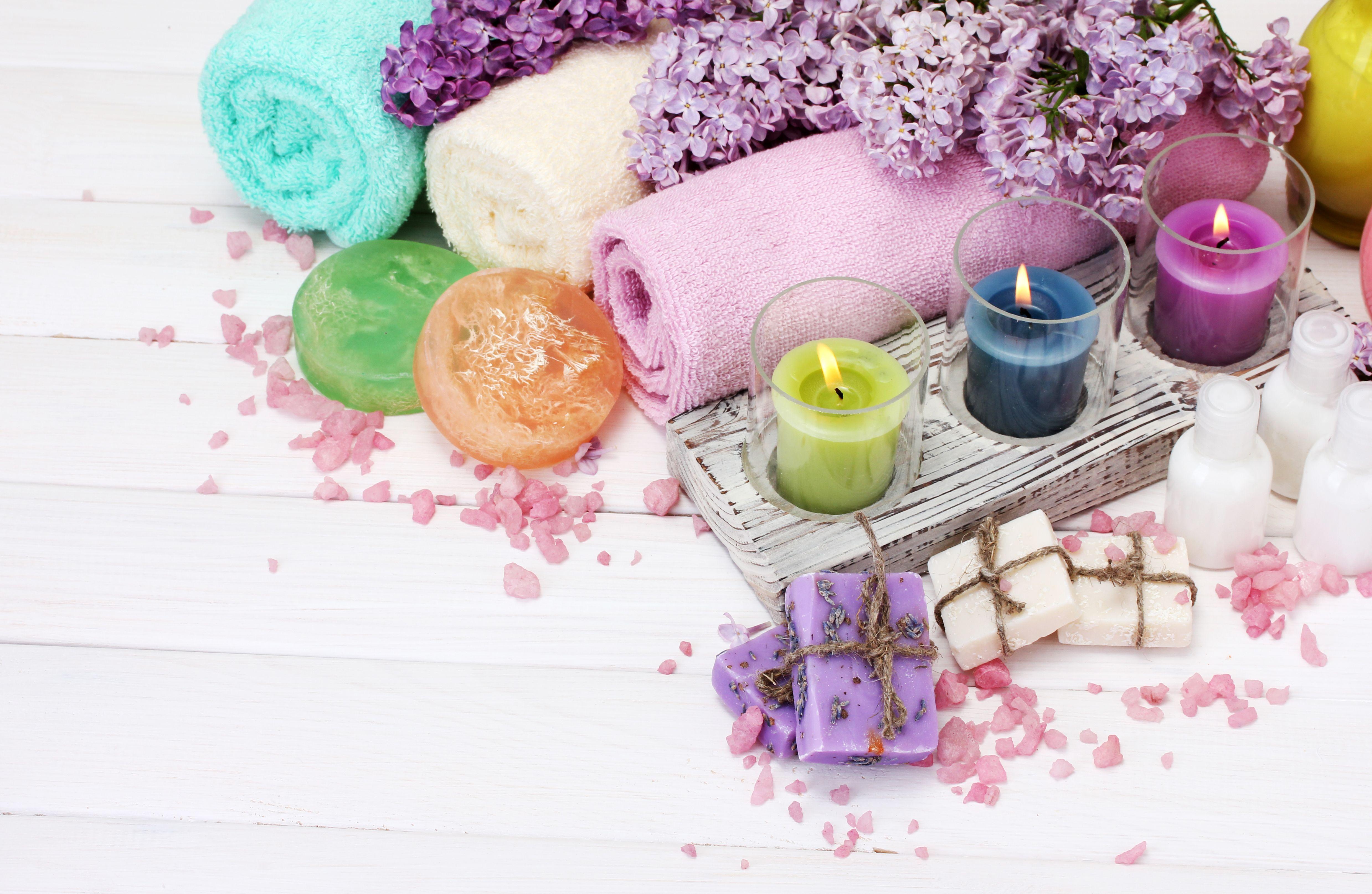 4955x3227 Candle Spa Towel Zen Wallpaper:4955x3227