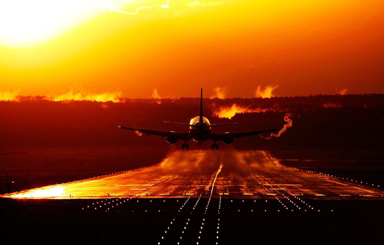 1332x850 Wallpaper Sunset, Strip, Landing, Boeing 737 3Y5 Image For Desktop, Section авиация
