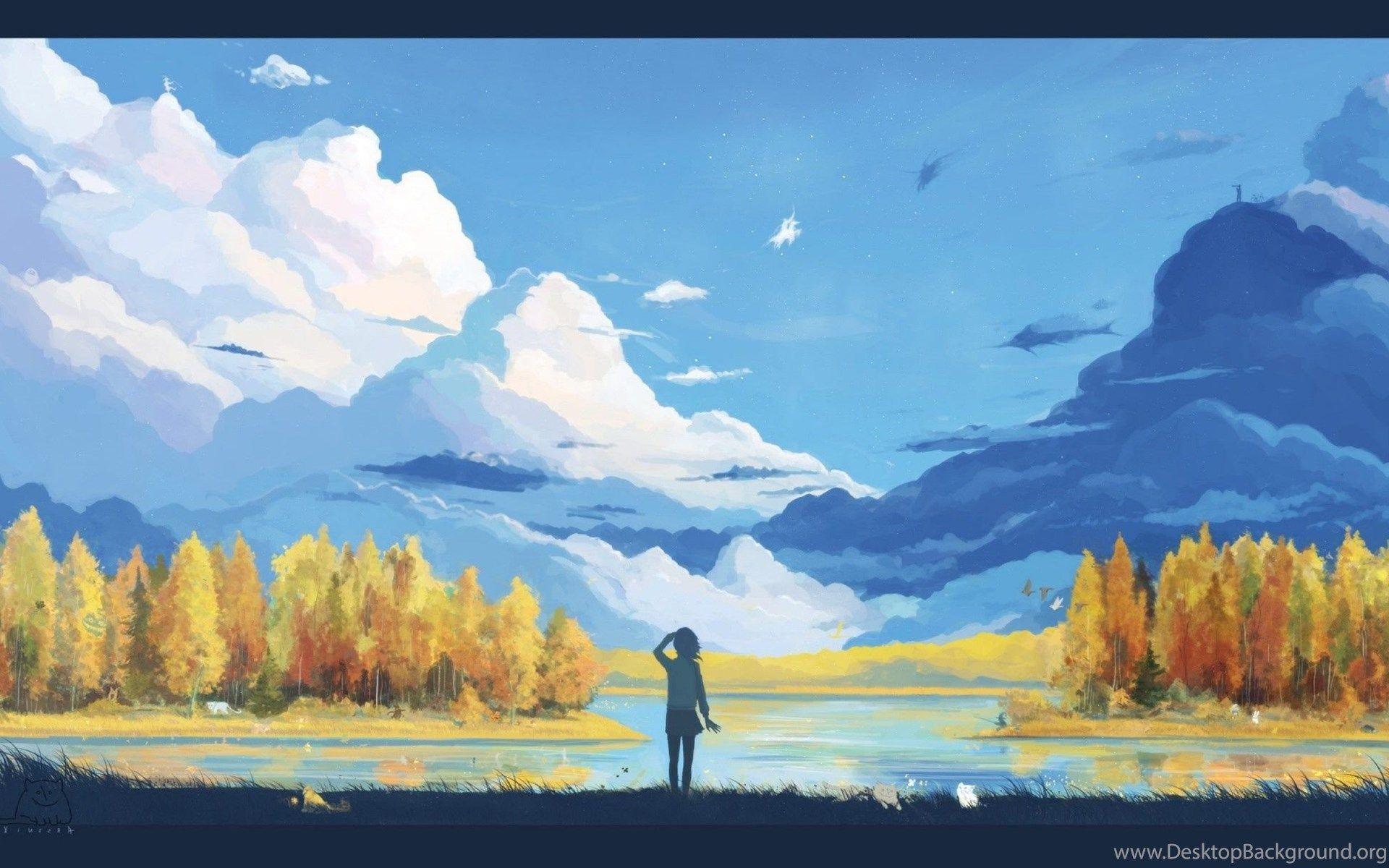 1920x1200 Anime, Landscape, Nature, Fantasy Art, Minimalism Wallpaper HD Desktop Background