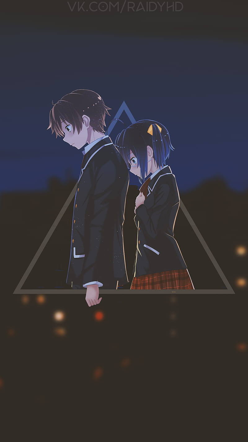 800x1422 Anime girls, anime, -in-, Takanashi Rikka, Togashi Yuta, Chunibyo demo Koi ga Shitai!, HD phone wallpaper