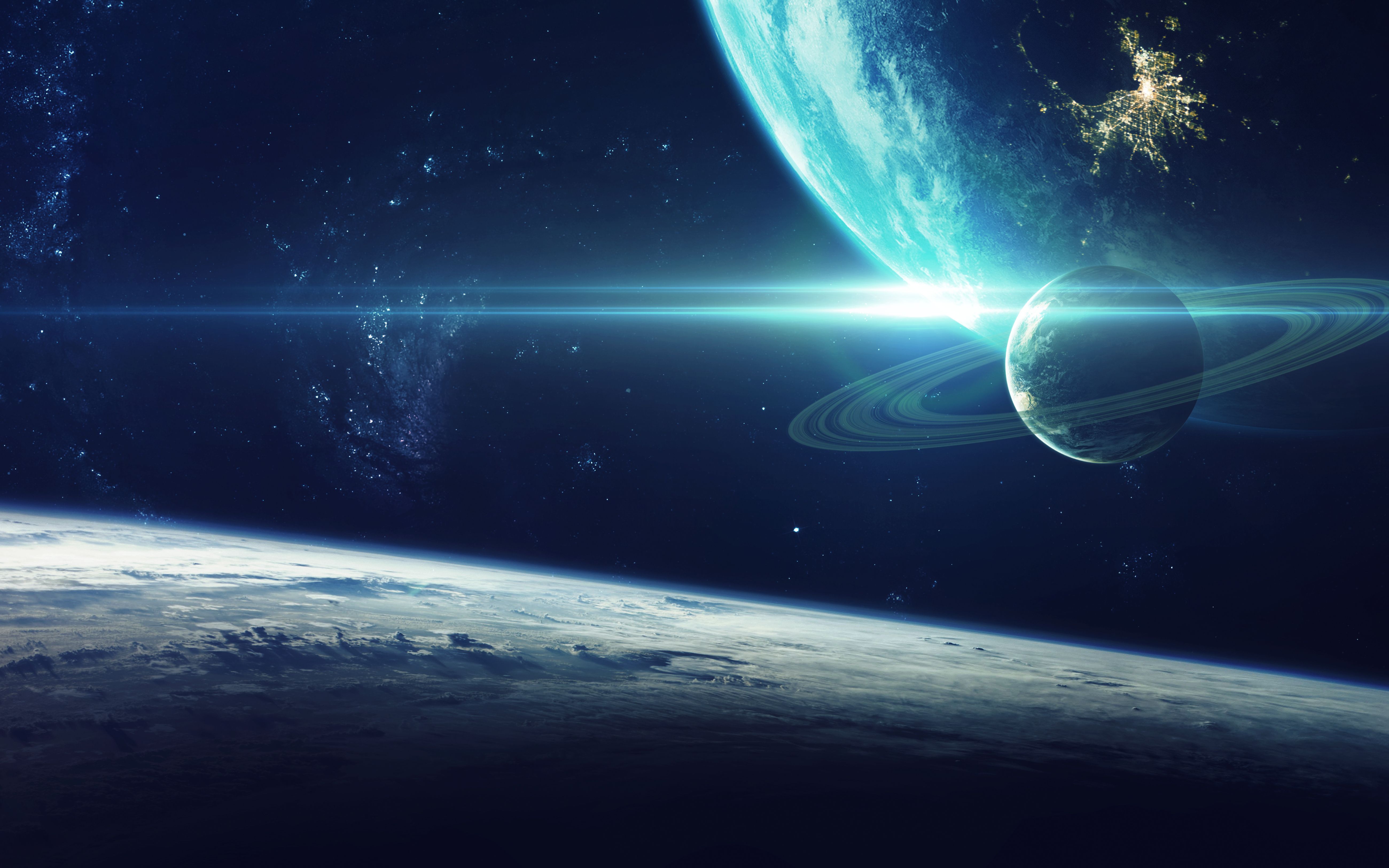 5200x3250 Majestic Planetary Rings Ultra HD Sci Fi Wallpaperx3250