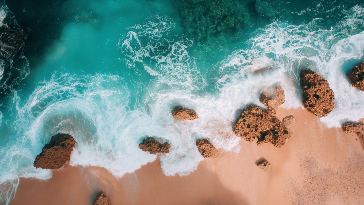 1280x720 Beach Wallpaper 4K shore, Sunset