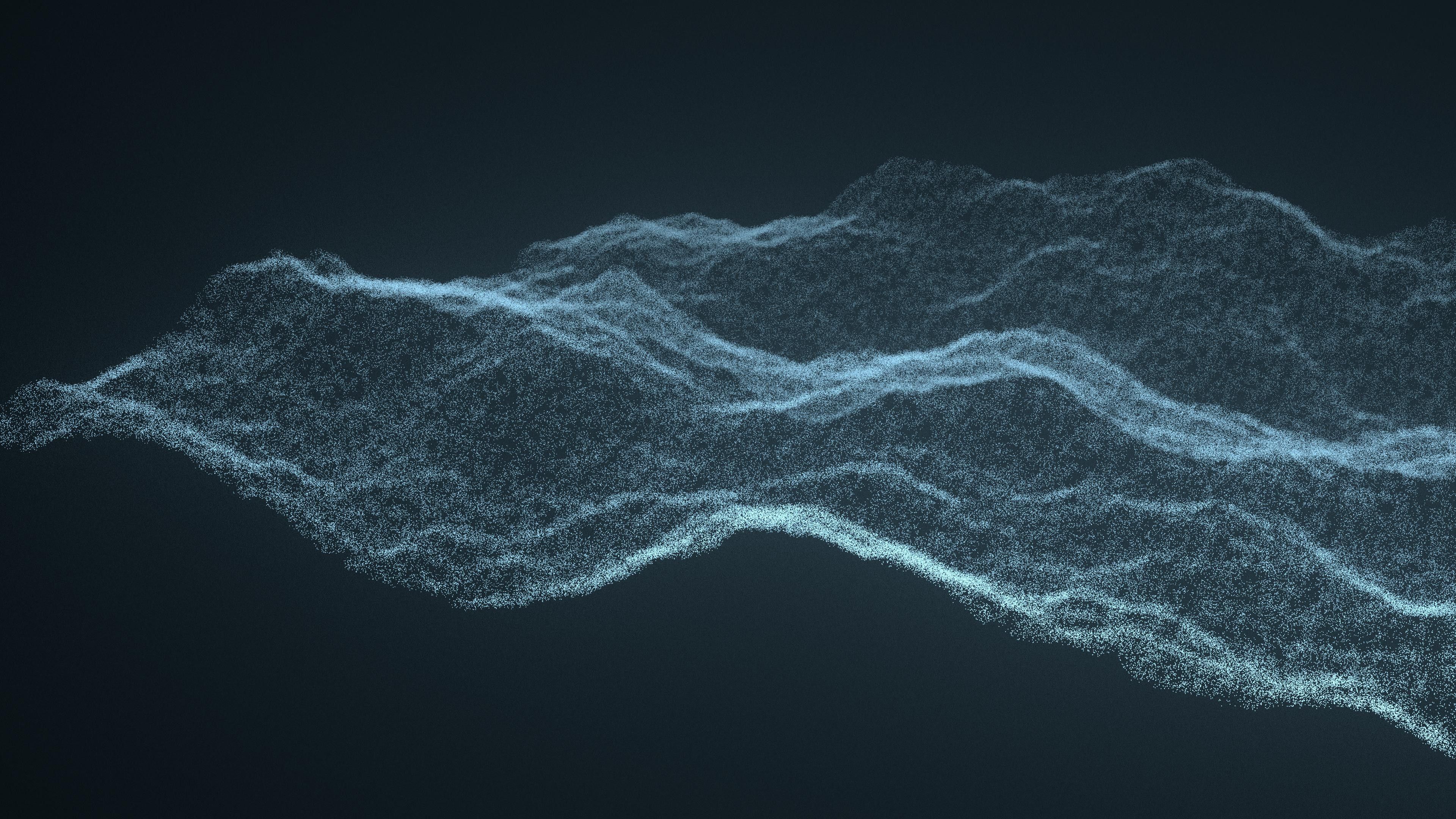 3840x2160 Desktop wallpaper: Wave, Particle, Abstract 4K free download for PC. 819098