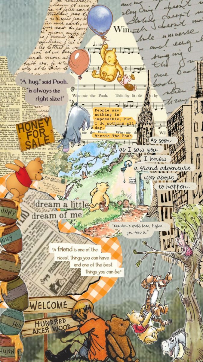 675x1200 Winnie the Pooh. Winnie the pooh aesthetic vintage, Winnie the pooh mood board, Vintage winnie the pooh background