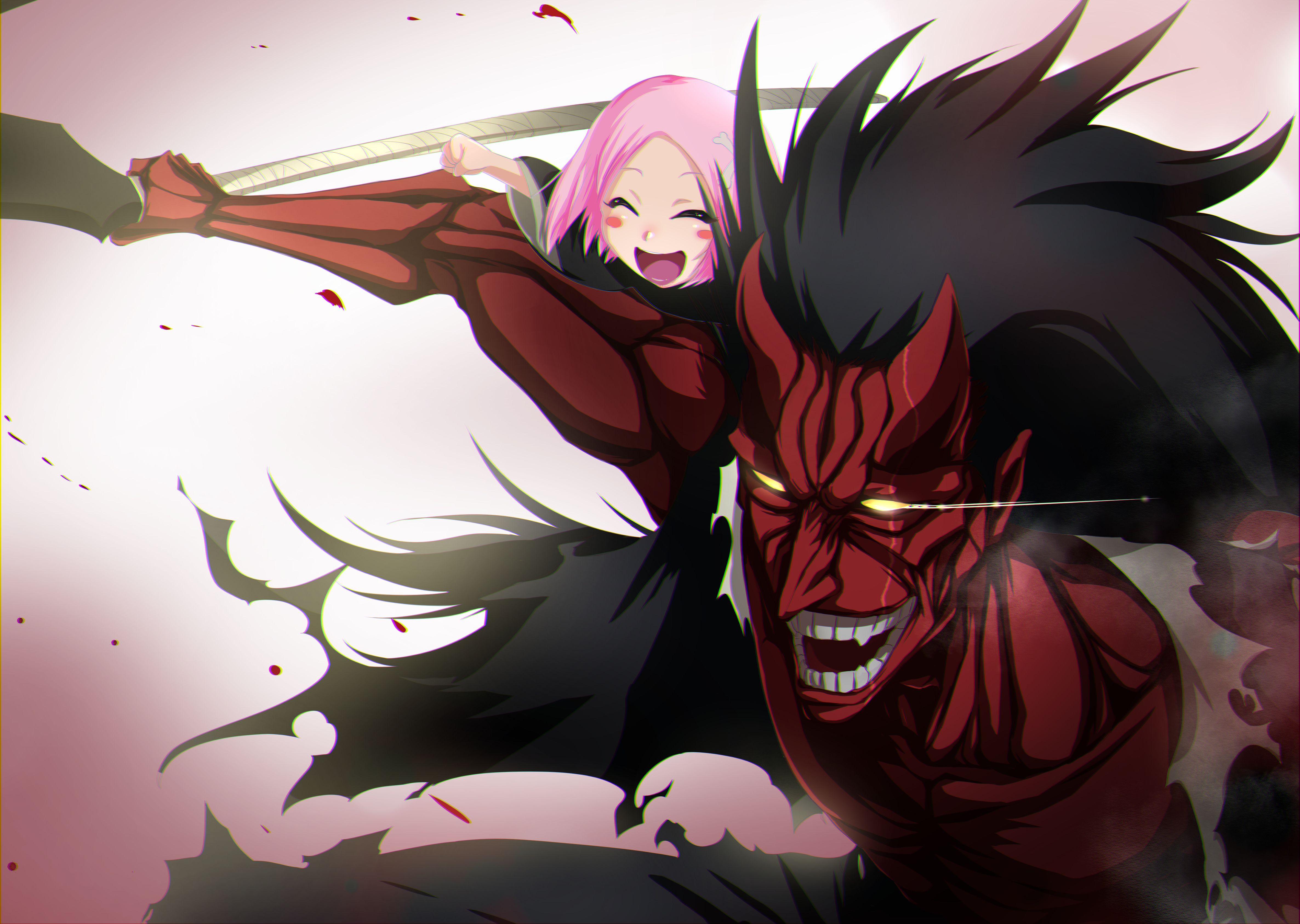 4744x3372 Bleach 4K Ultra HD: Yachiru & Kenpachi In Thousand Year Blood War Action By 宥吉祥寺x3372